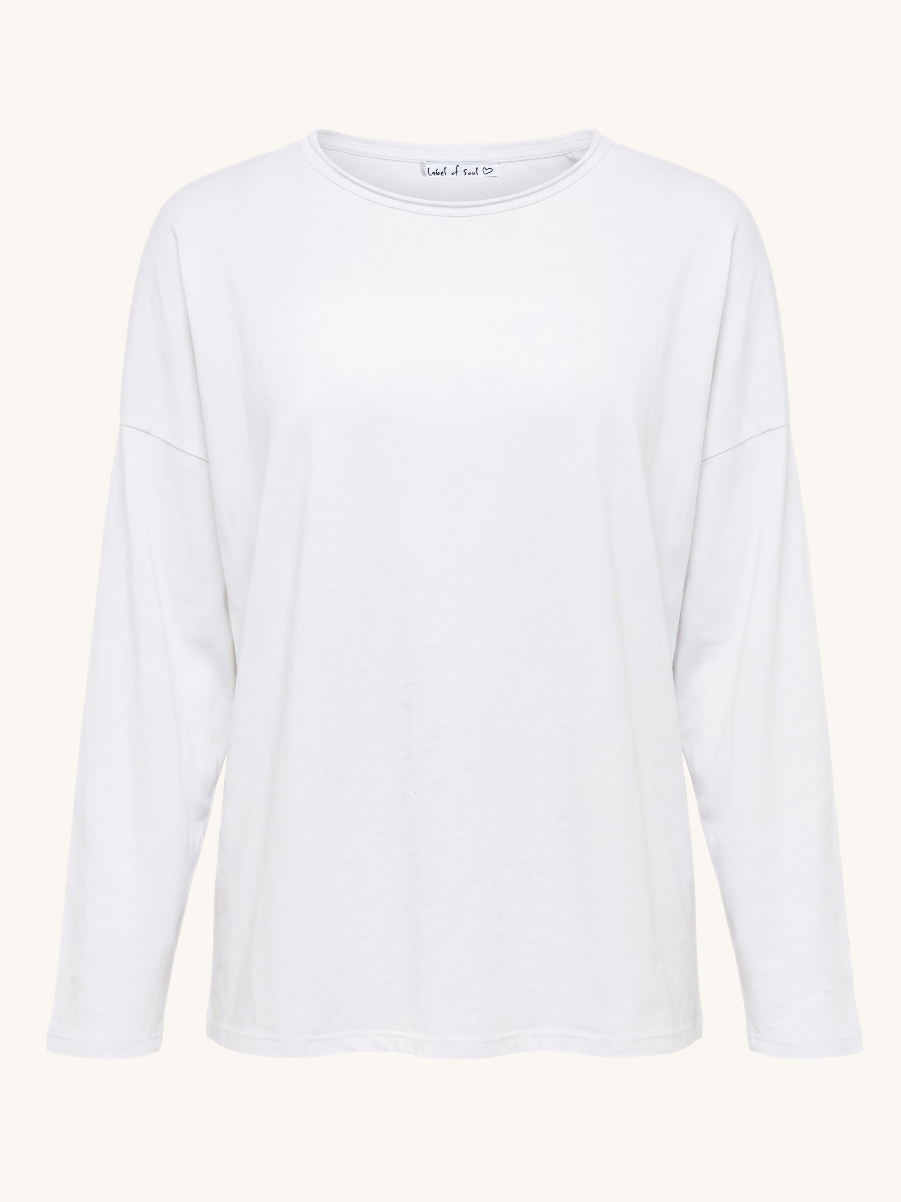 Basic Langarmshirt - Weiss