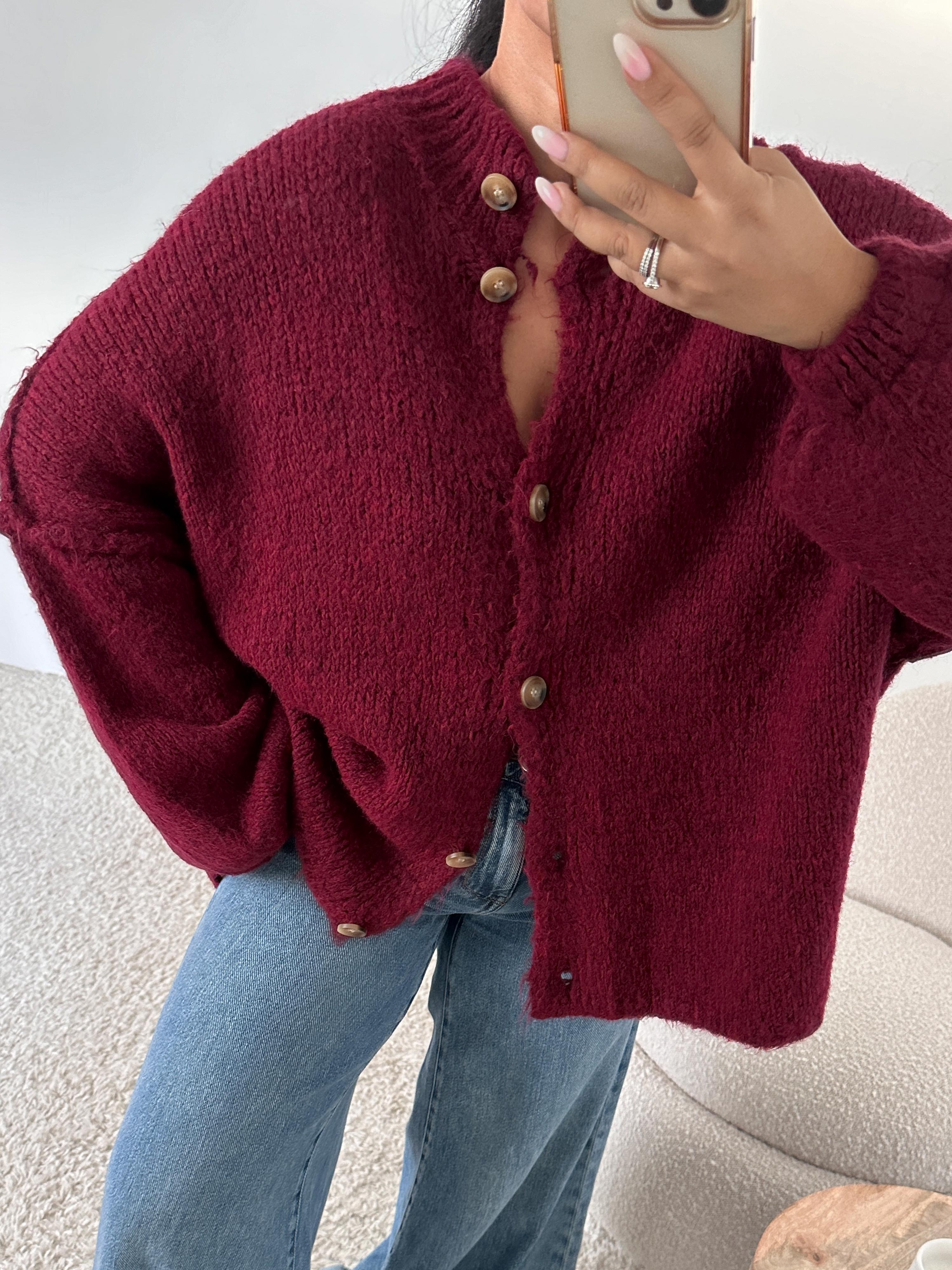 Oversize Cardigan - FLAUSCHI - Burgunder Oversize Cardigan - FLAUSCHI - Burgunder
