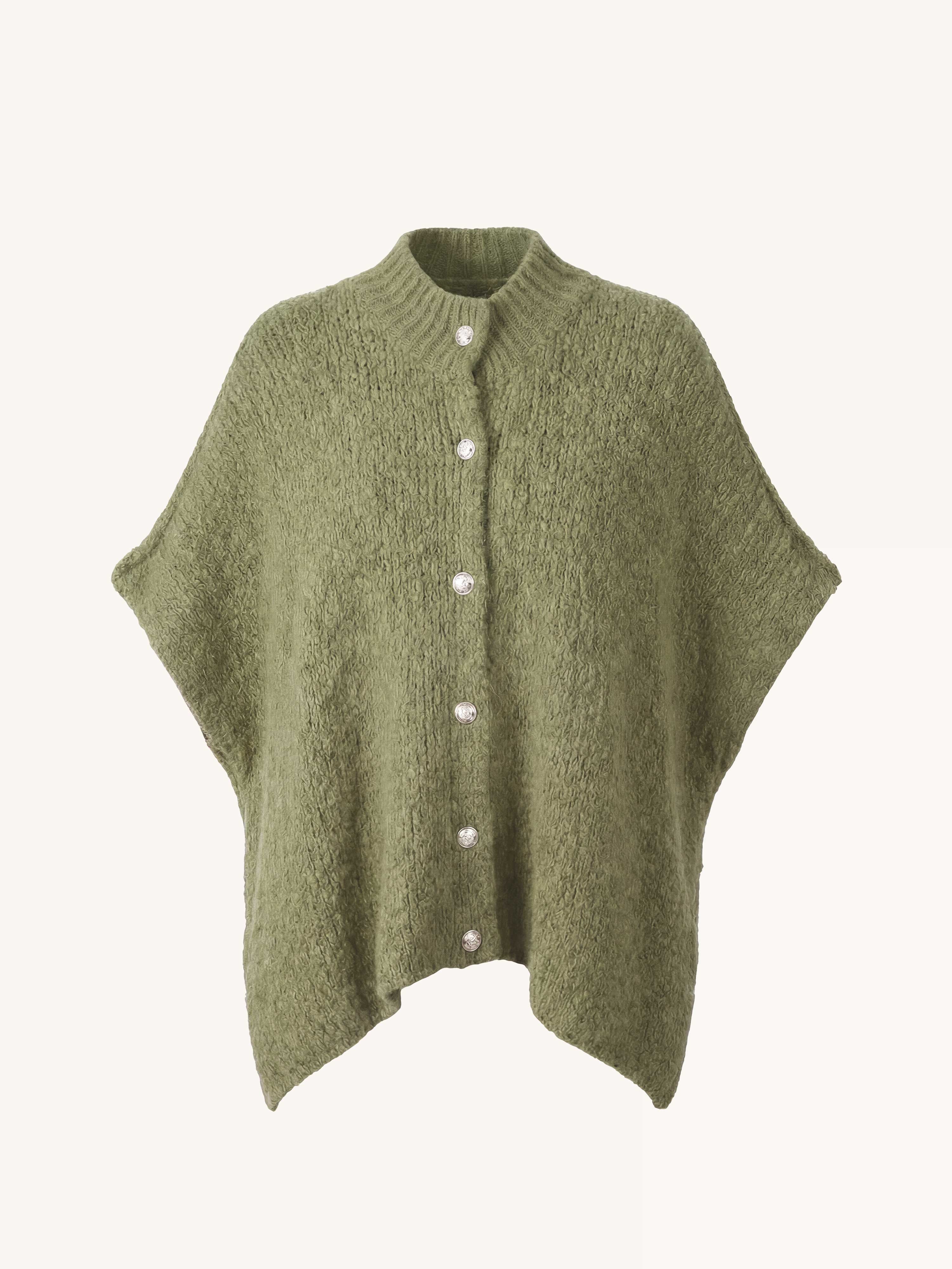 Oversize FLAUSCHI PONCHO Cardigan - Matcha