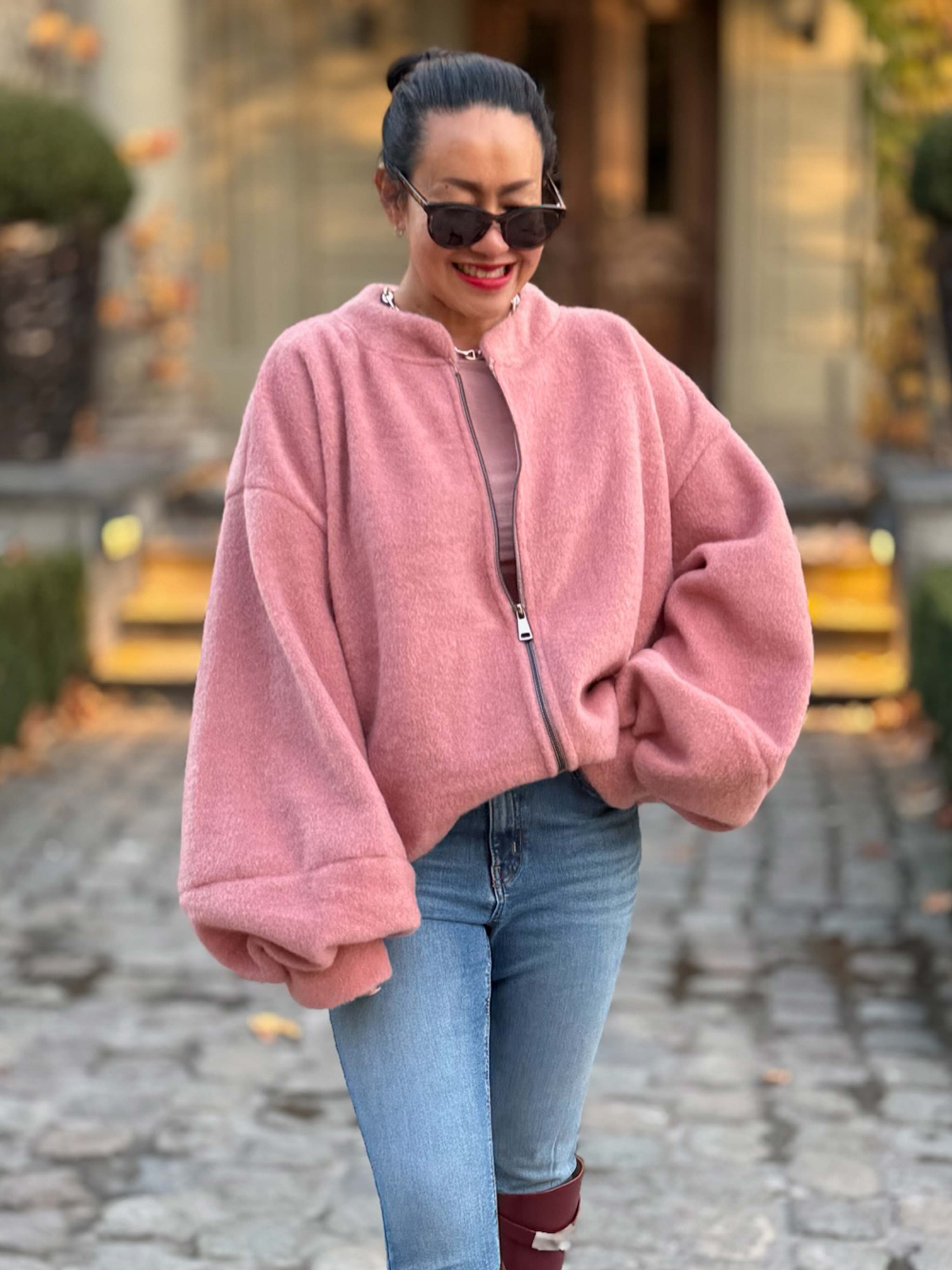Oversize Jacke mit Taschen - SIGNATURE - Blush