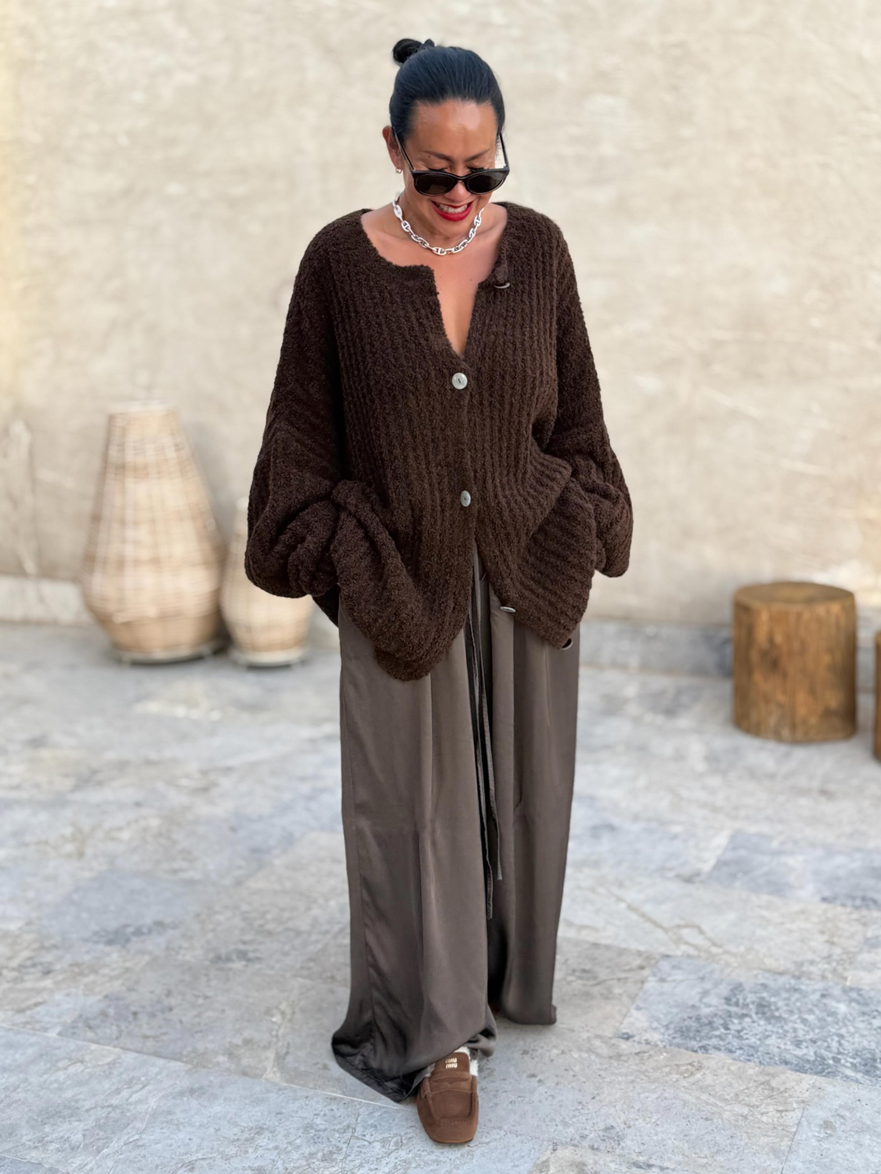 Viskose Palazzo Hose - ELEGANCE - Schoko