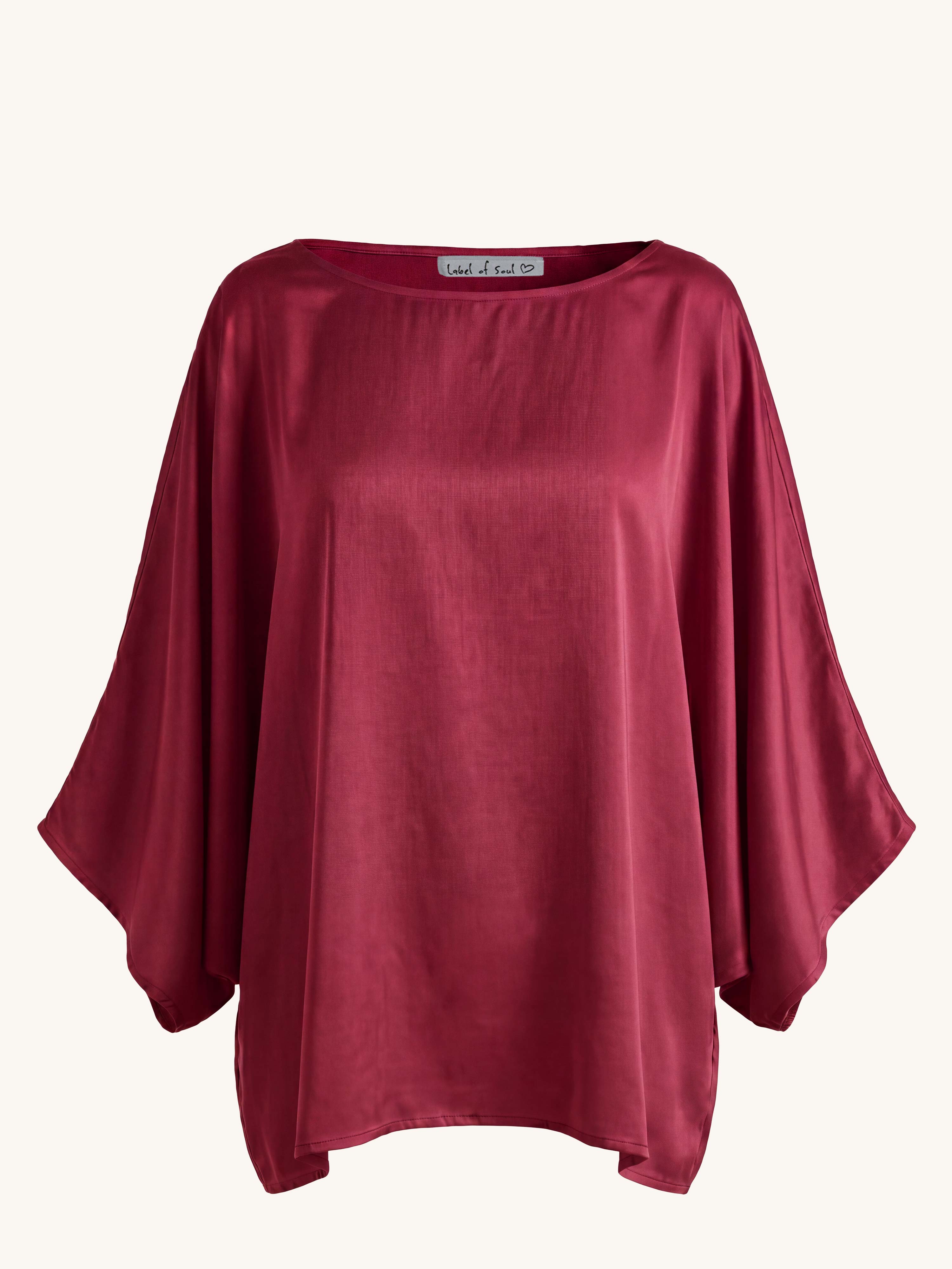 Oversize Viskose Poncho - ELEGANCE - Burgundy