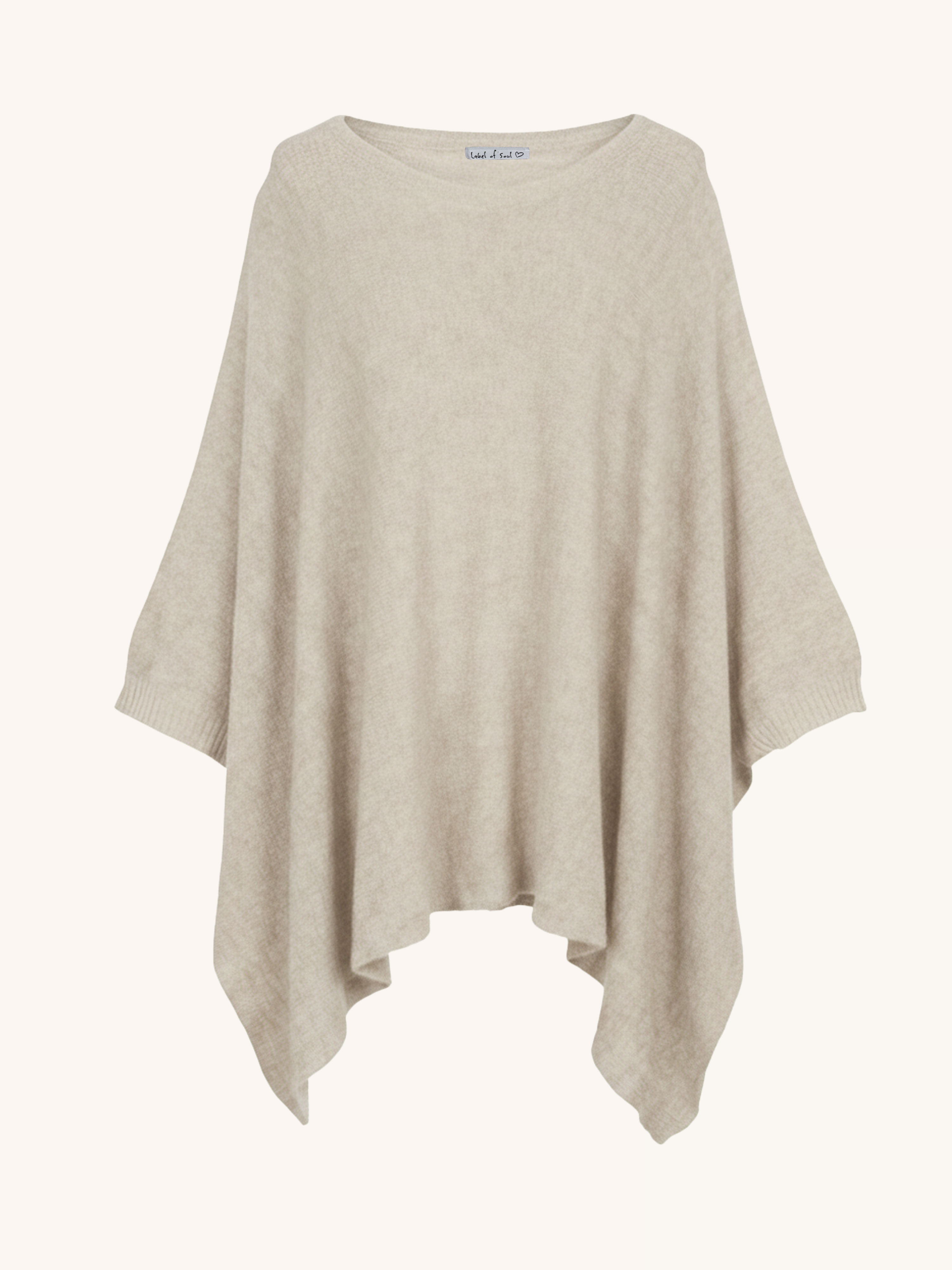 Oversize Viskose Kurzarm Poncho - Oatmeal Oversize Viskose Kurzarm Poncho - Oatmeal