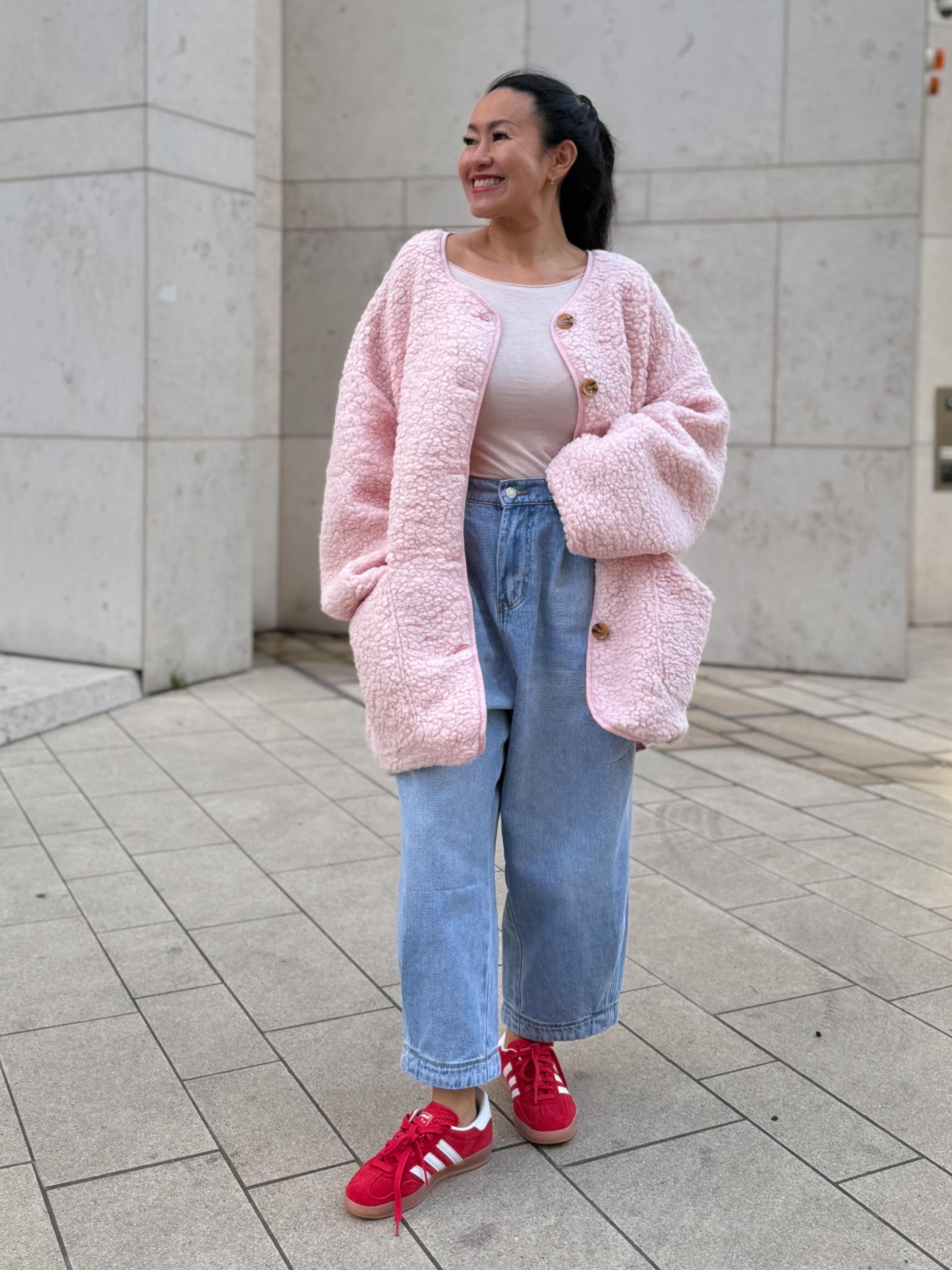 Teddylook Oversize Jacke - ICON - Puder