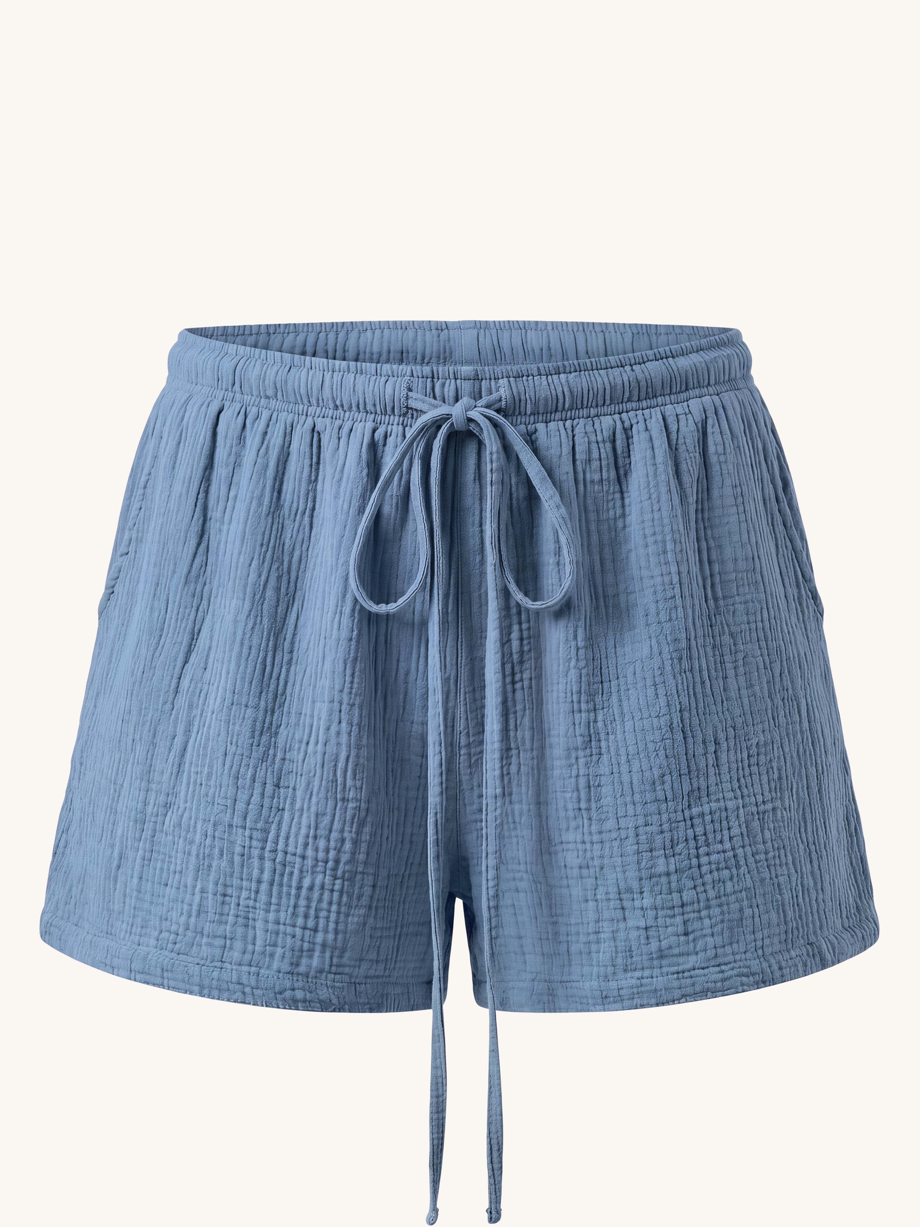 Musselin Bermuda Shorts - SUMMER BREEZE - Jeansblau