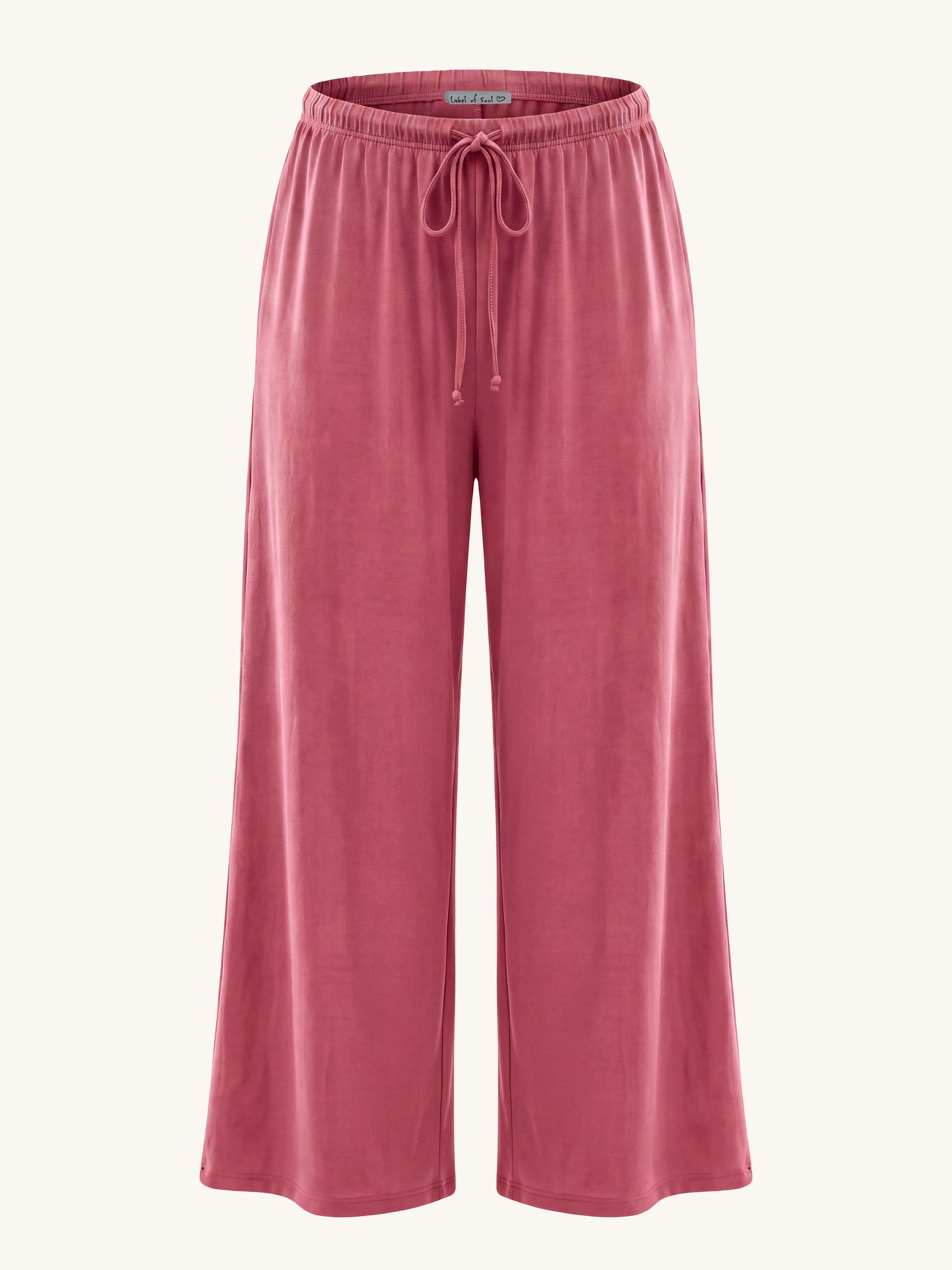 Basic Oversize Loungewear Palazzo Hose - REGULAR - Berry