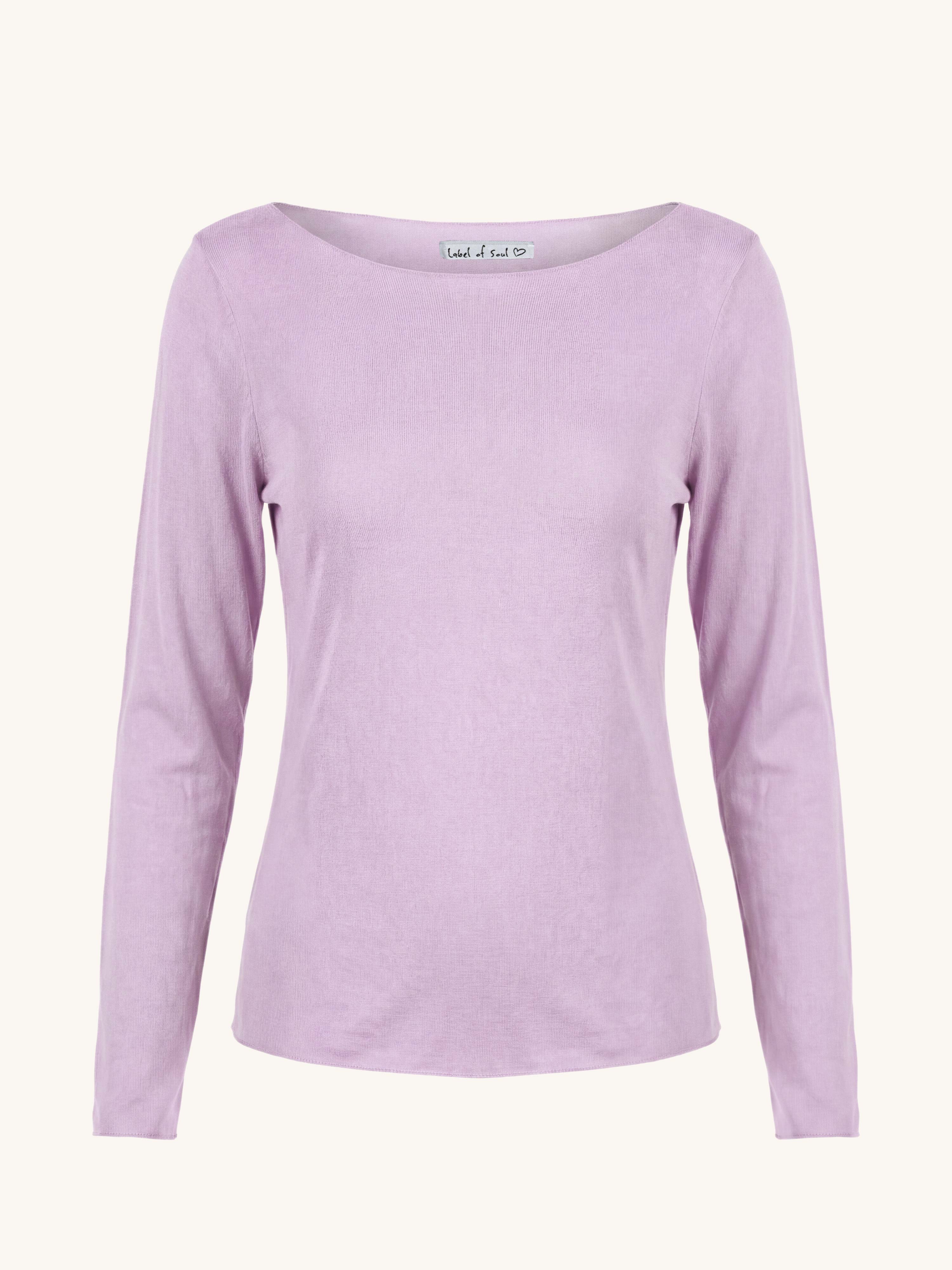 Soft Langarmshirt mit Kaschmiranteil - ONESIZE - Flieder