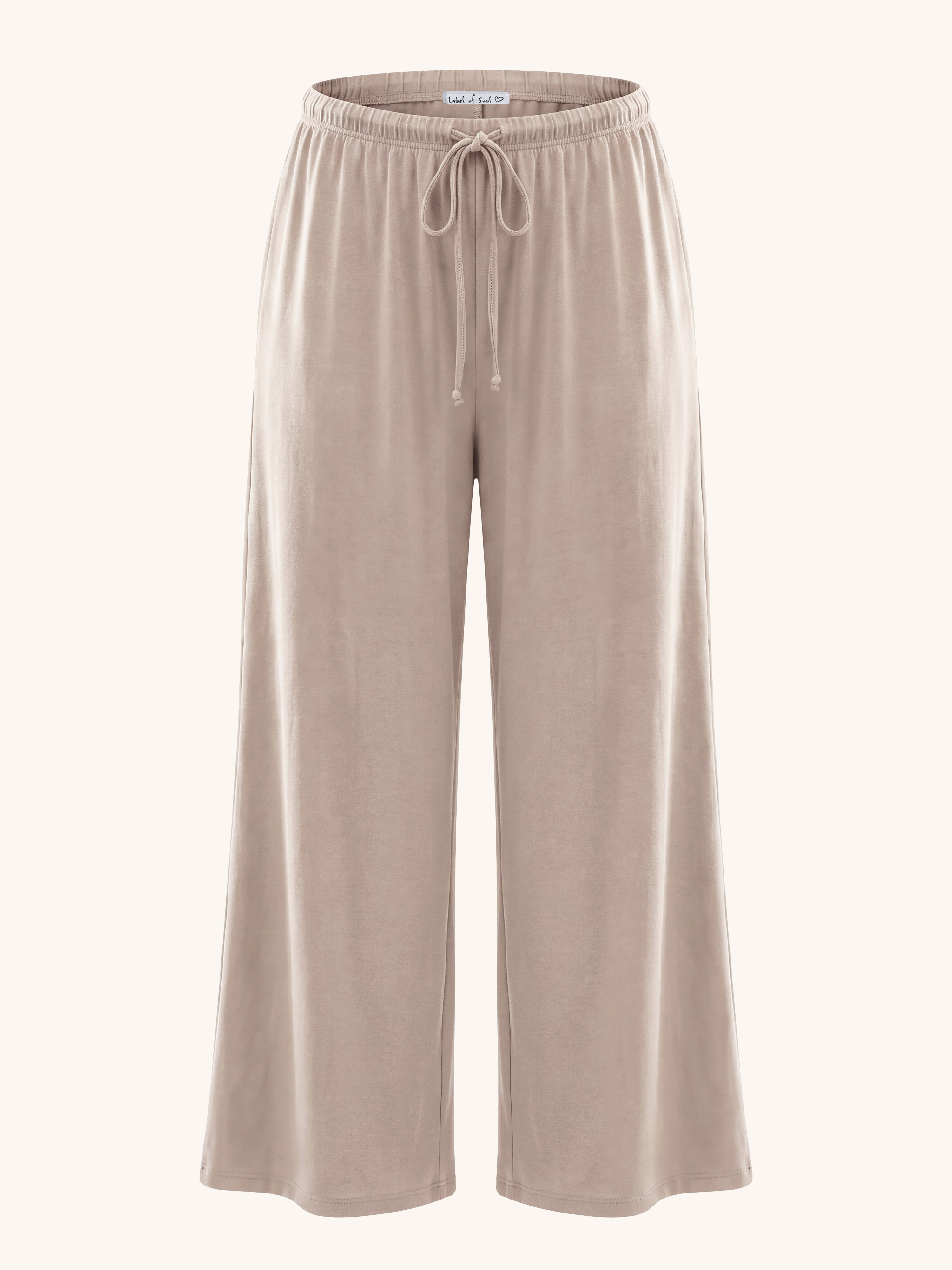 Basic Oversize Loungewear Palazzo Hose - Beige