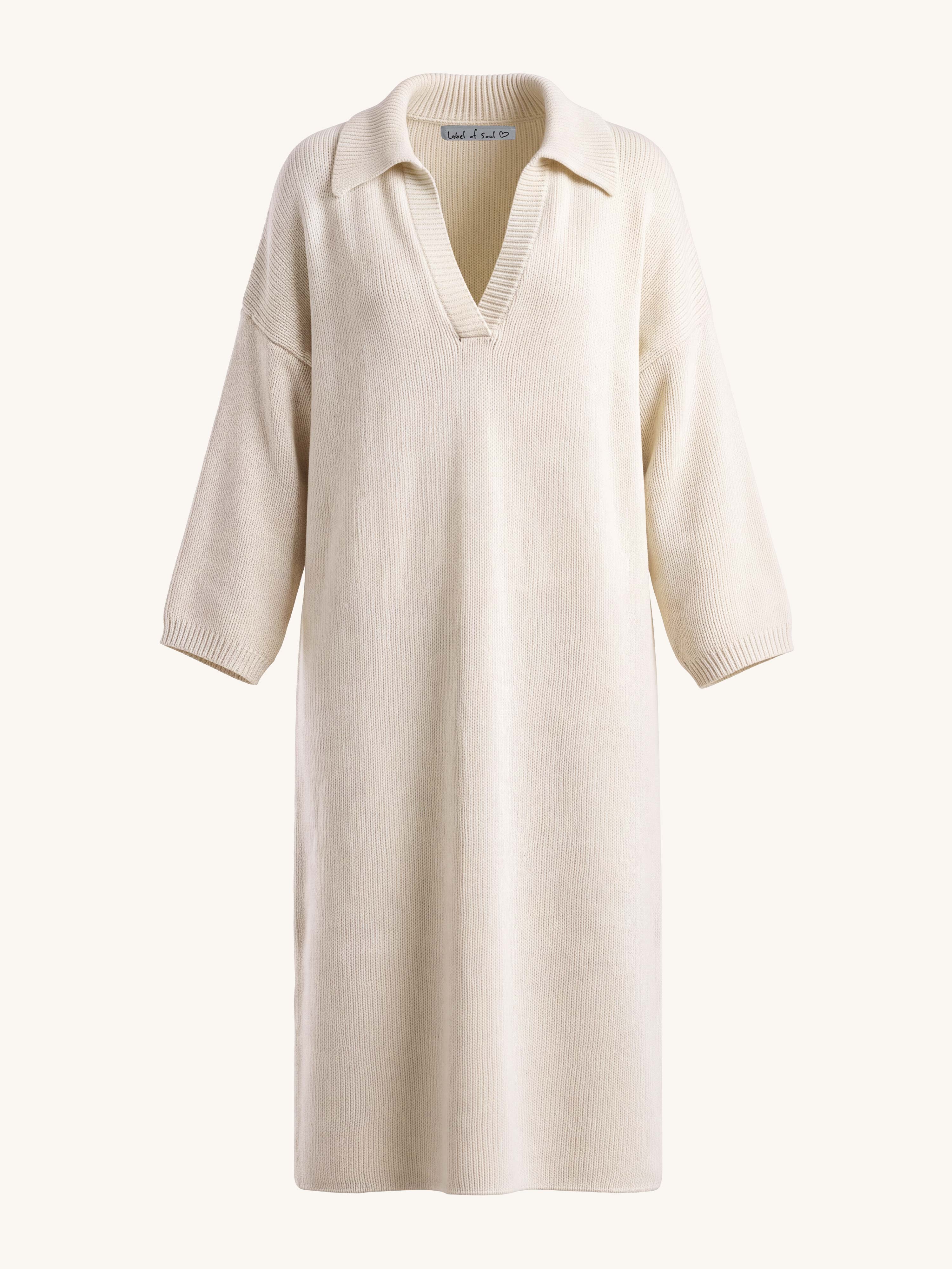 Langarm Strickkleid Santanyi - ONESIZE - Creme