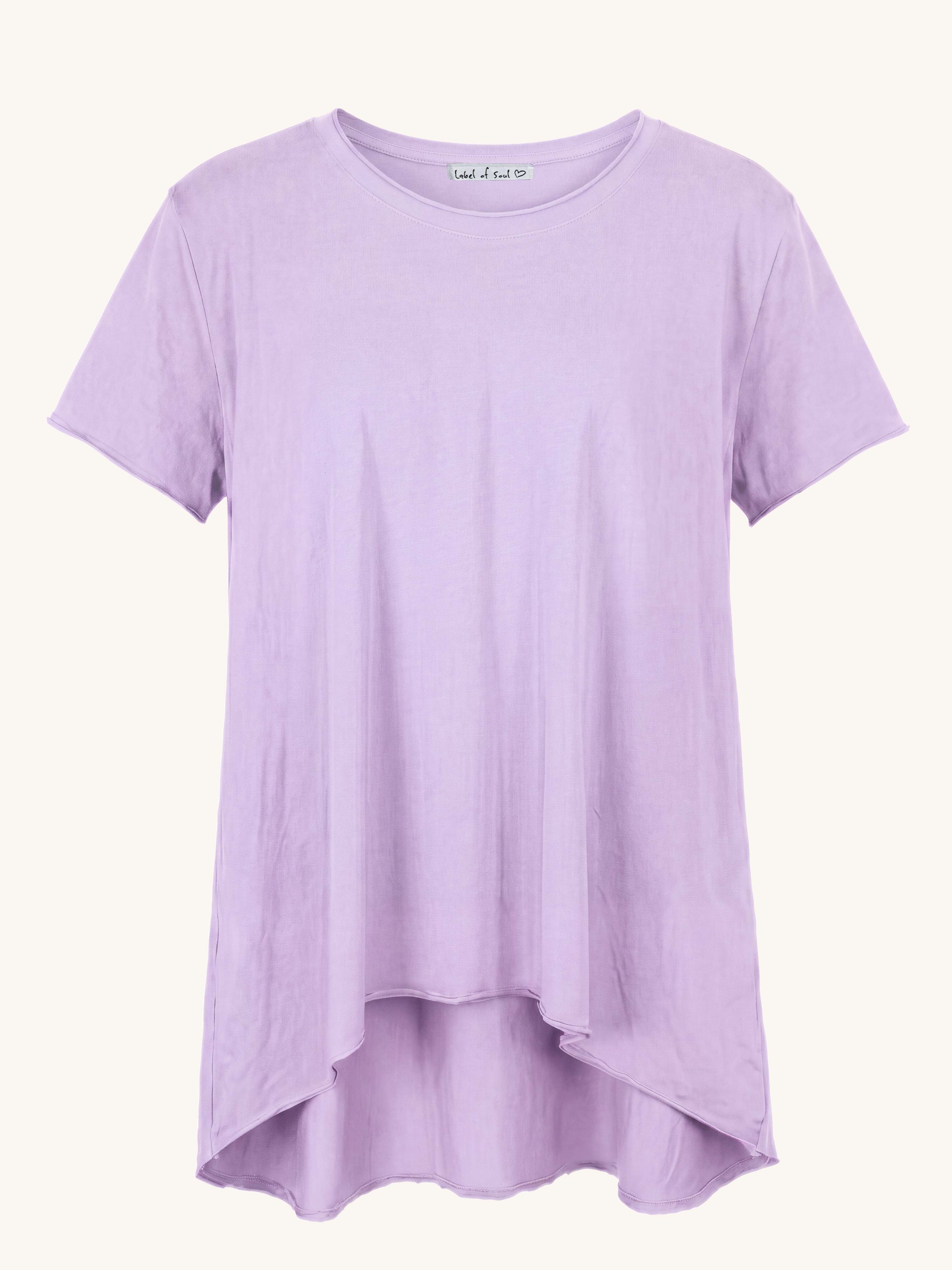 Basic Vokuhila Kurzarmshirt - Flieder