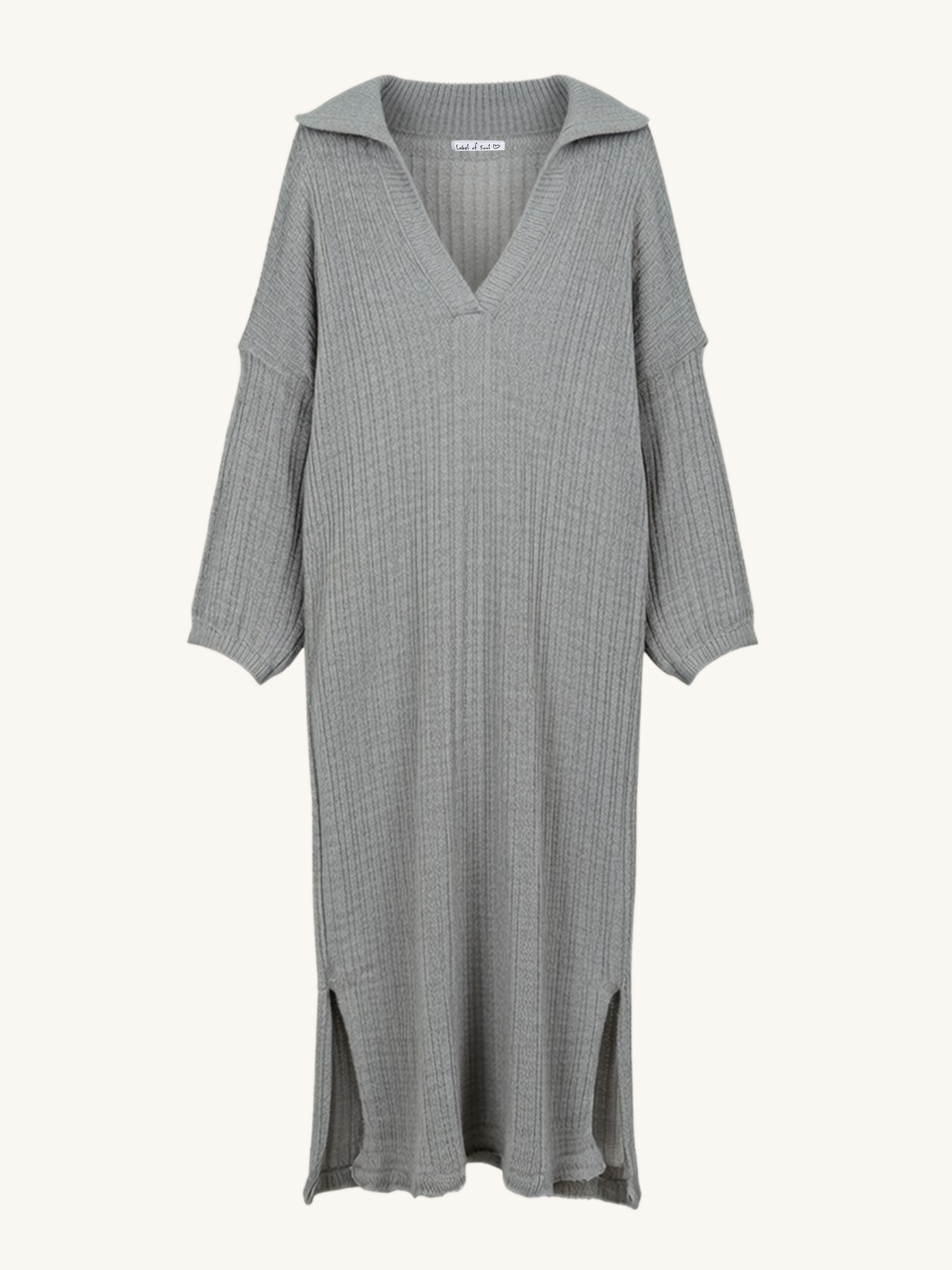 Langarm Strickkleid Santanyi - ONESIZE - Grau
