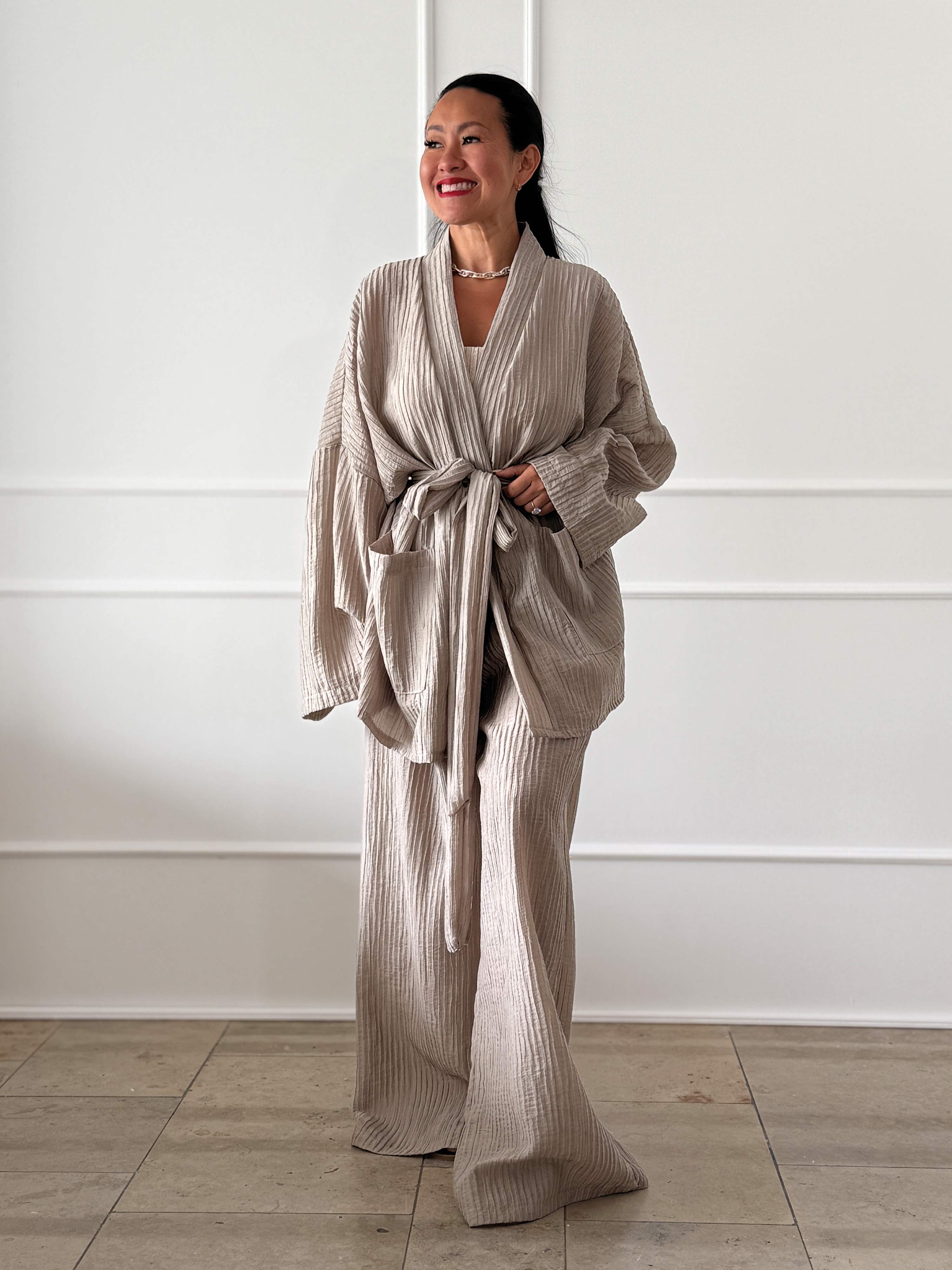 Wickel Kimono Jacke - NOA - Pearl