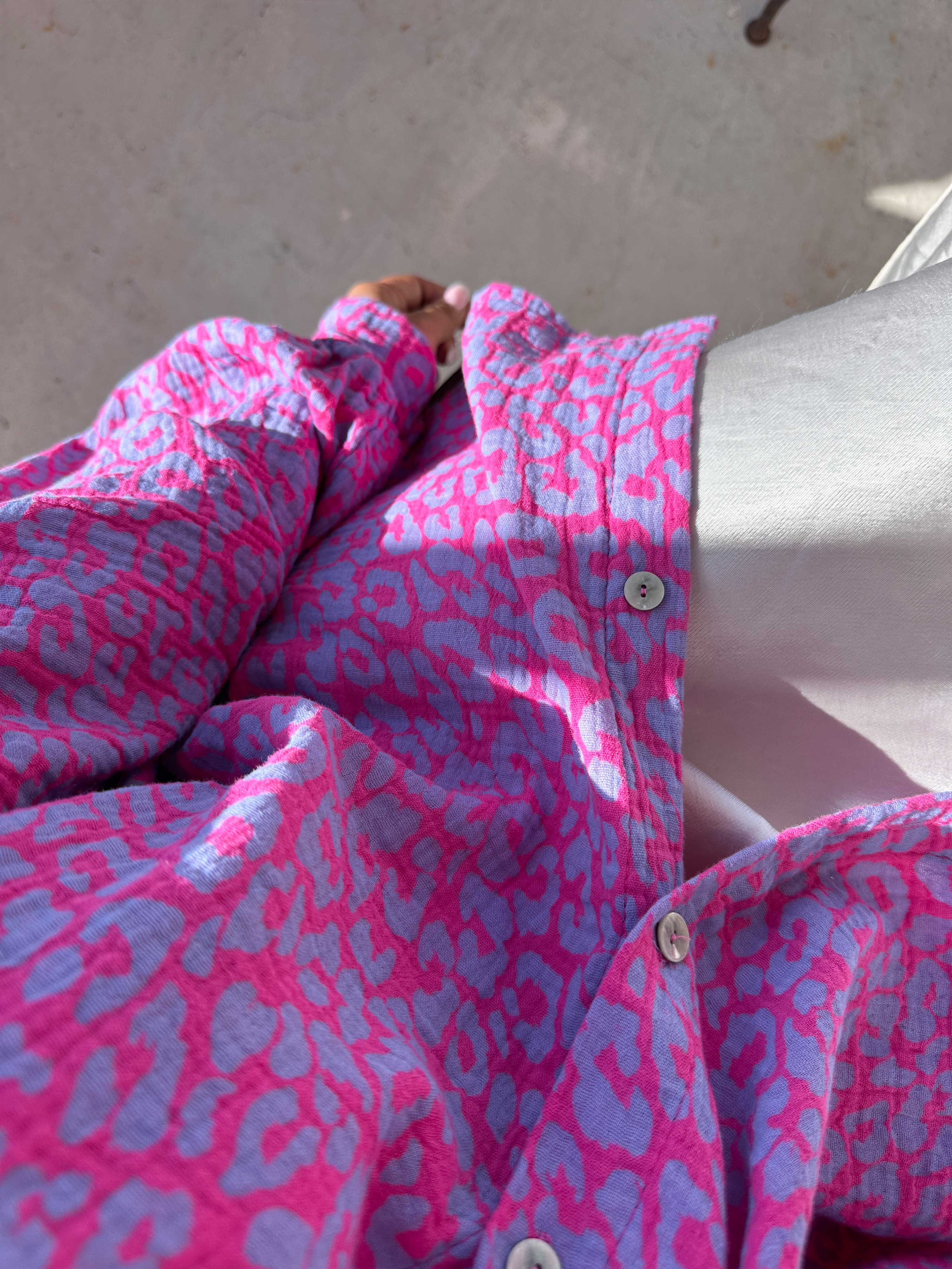Ayla Musselin Bluse - Leo/Lila/Gelb