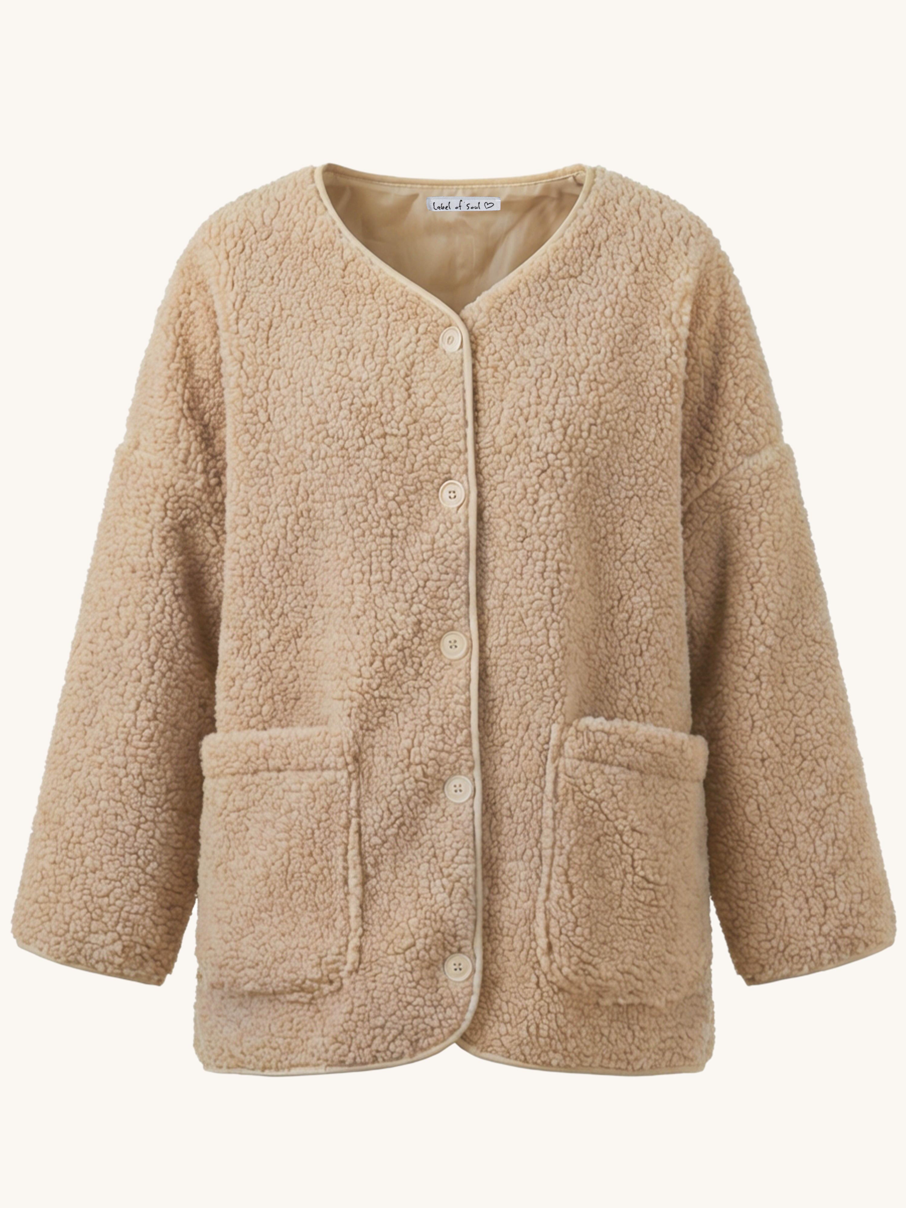 Teddylook Oversize Jacke - ICON - Oatmeal