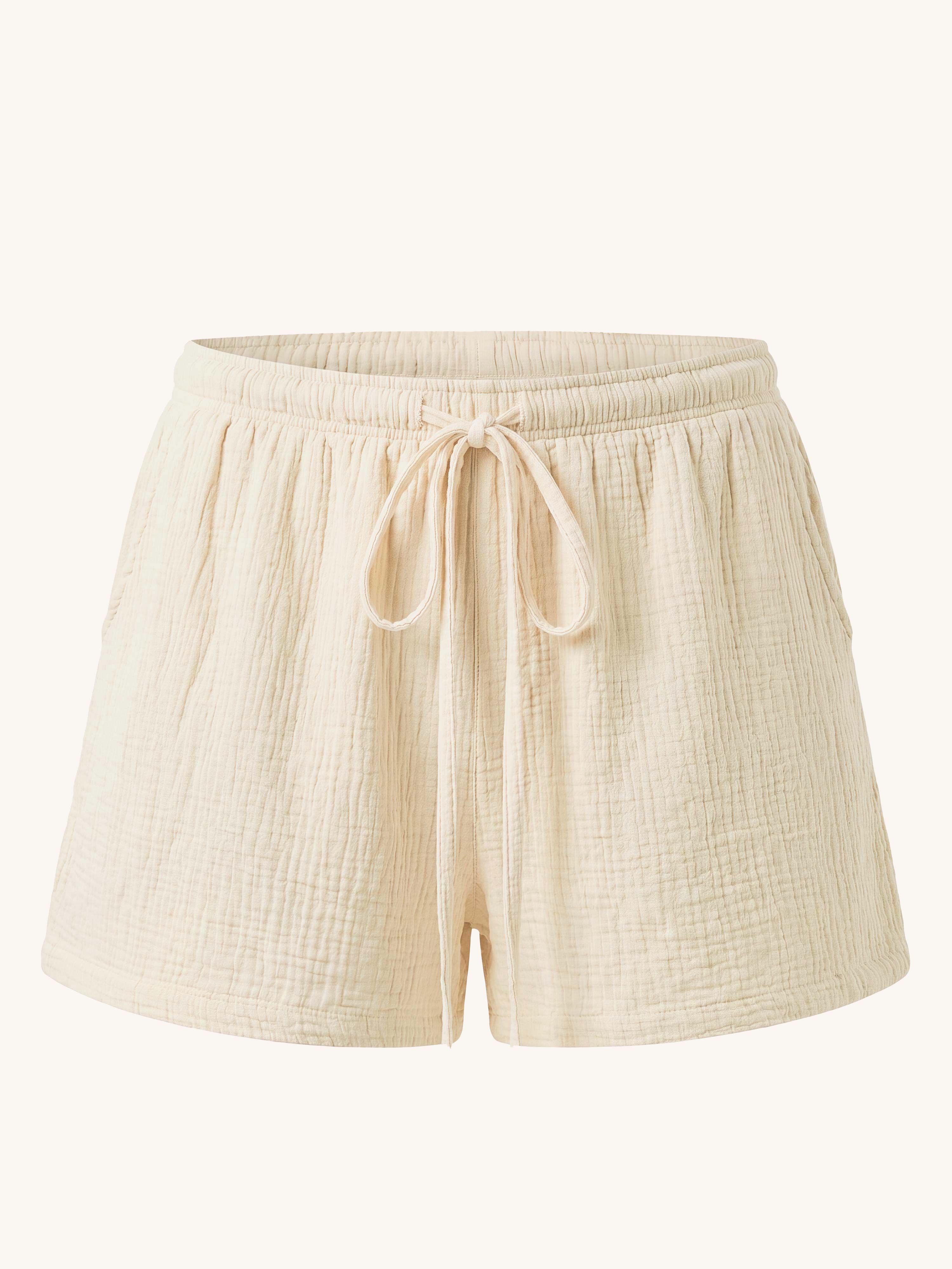 Musselin Bermuda Shorts - SUMMER BREEZE - Vanille