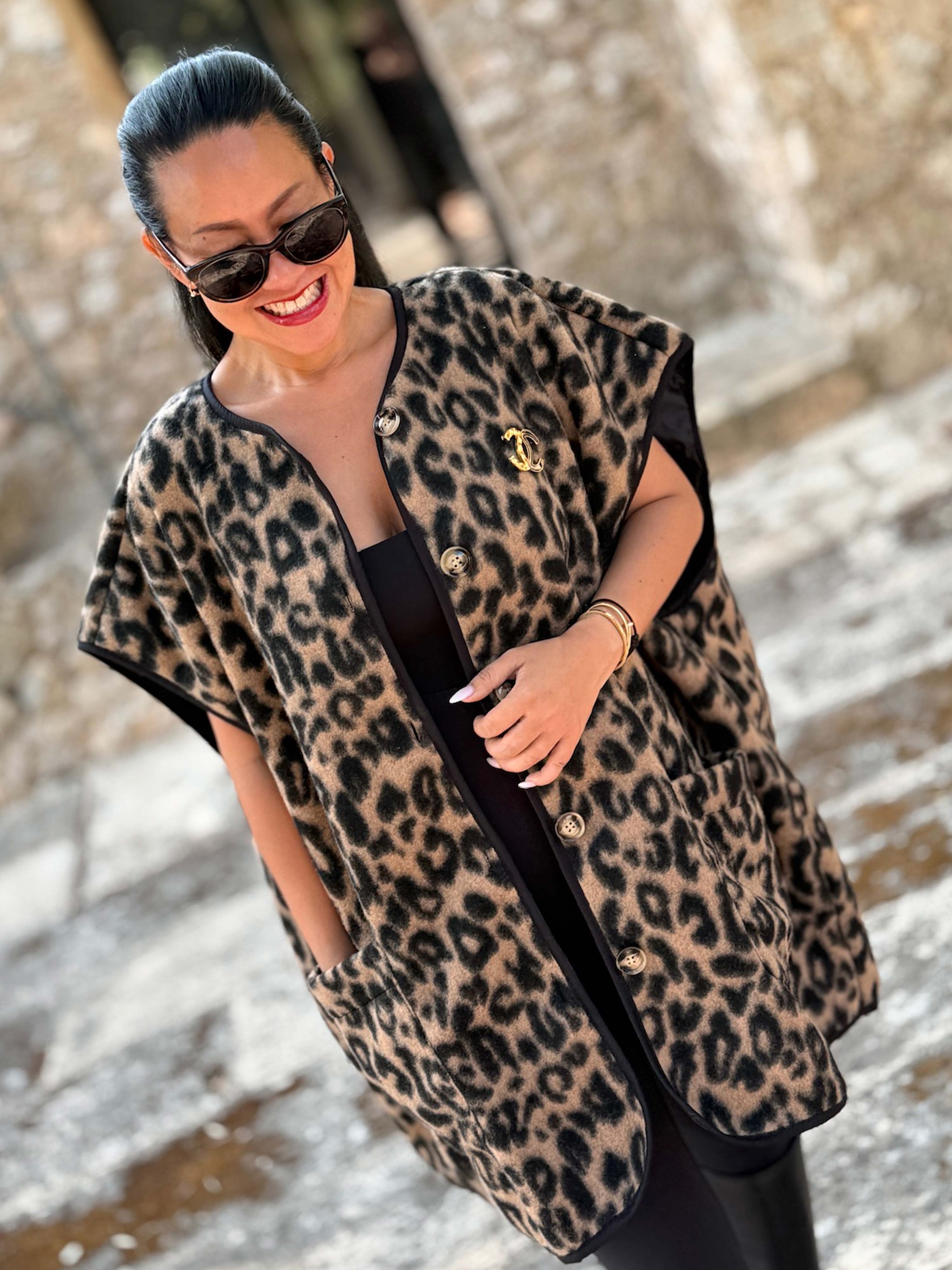Oversize Weste mit Taschen - SIGNATURE - Leo Camel Oversize Weste mit Taschen - SIGNATURE - Leo Camel