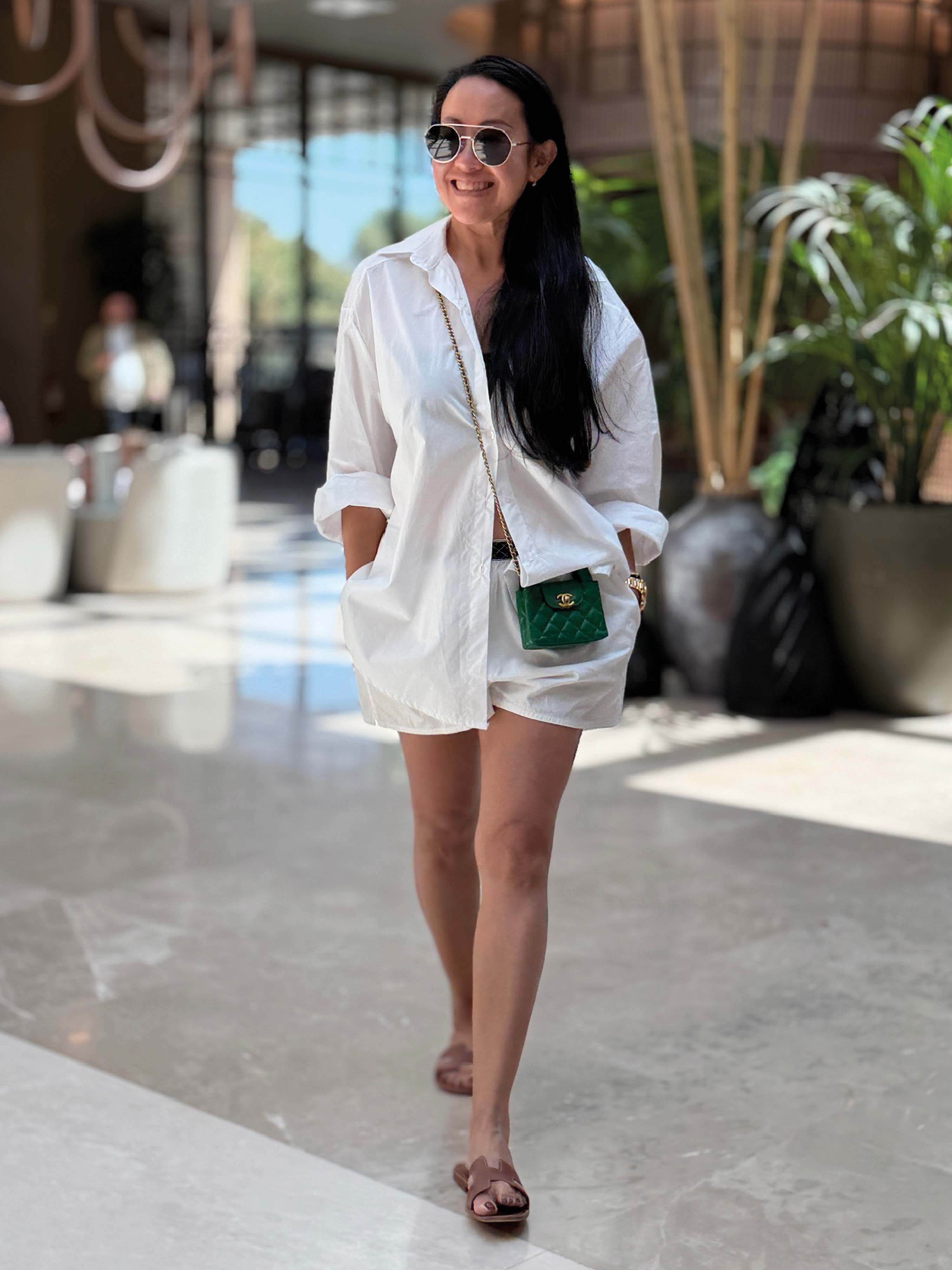 Cotton Midi Oversize Hemdbluse - Weiss