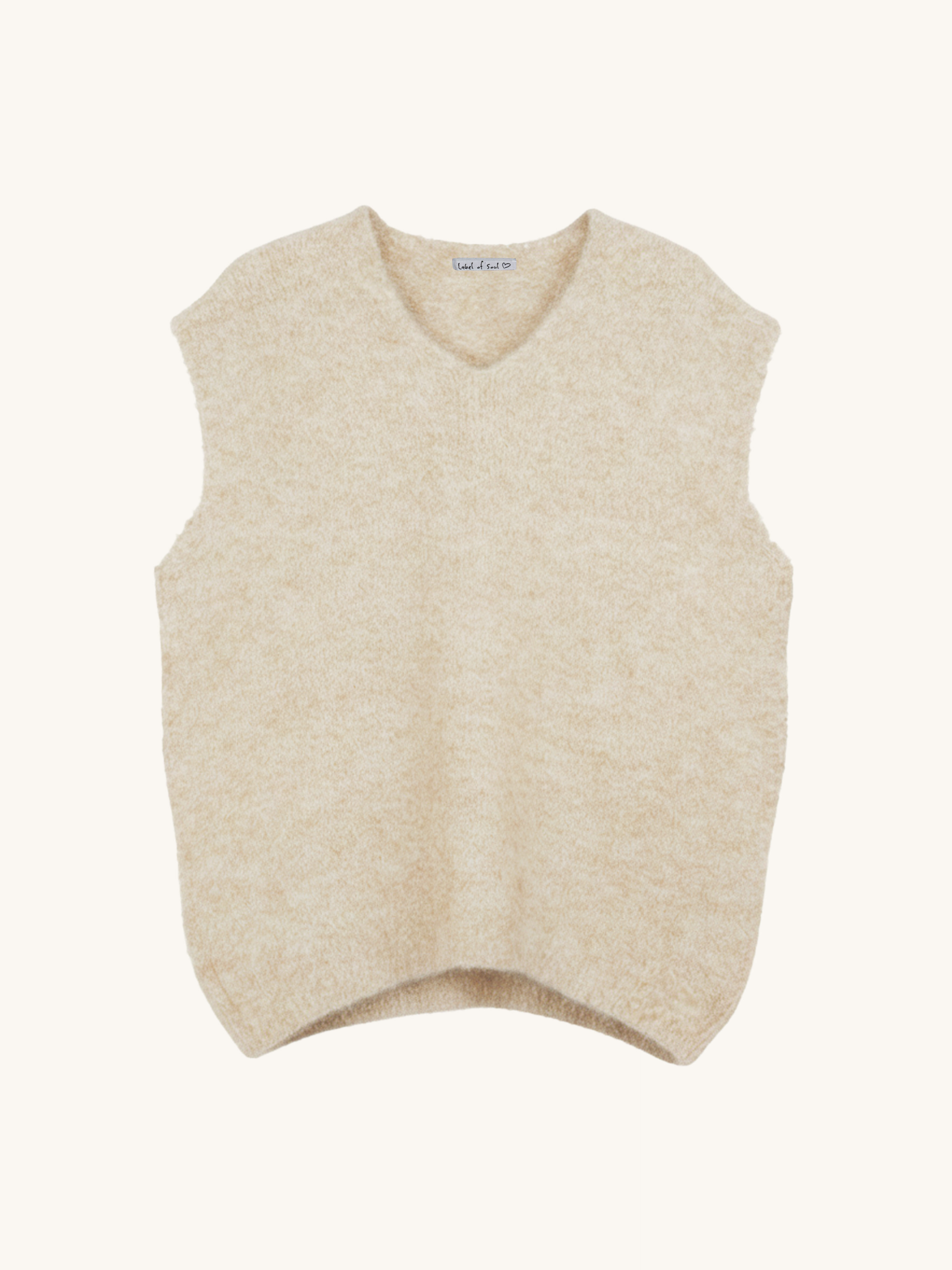 Oversize Pullunder mit Alpakawollanteil - Creme Oversize Pullunder mit Alpakawollanteil - Creme