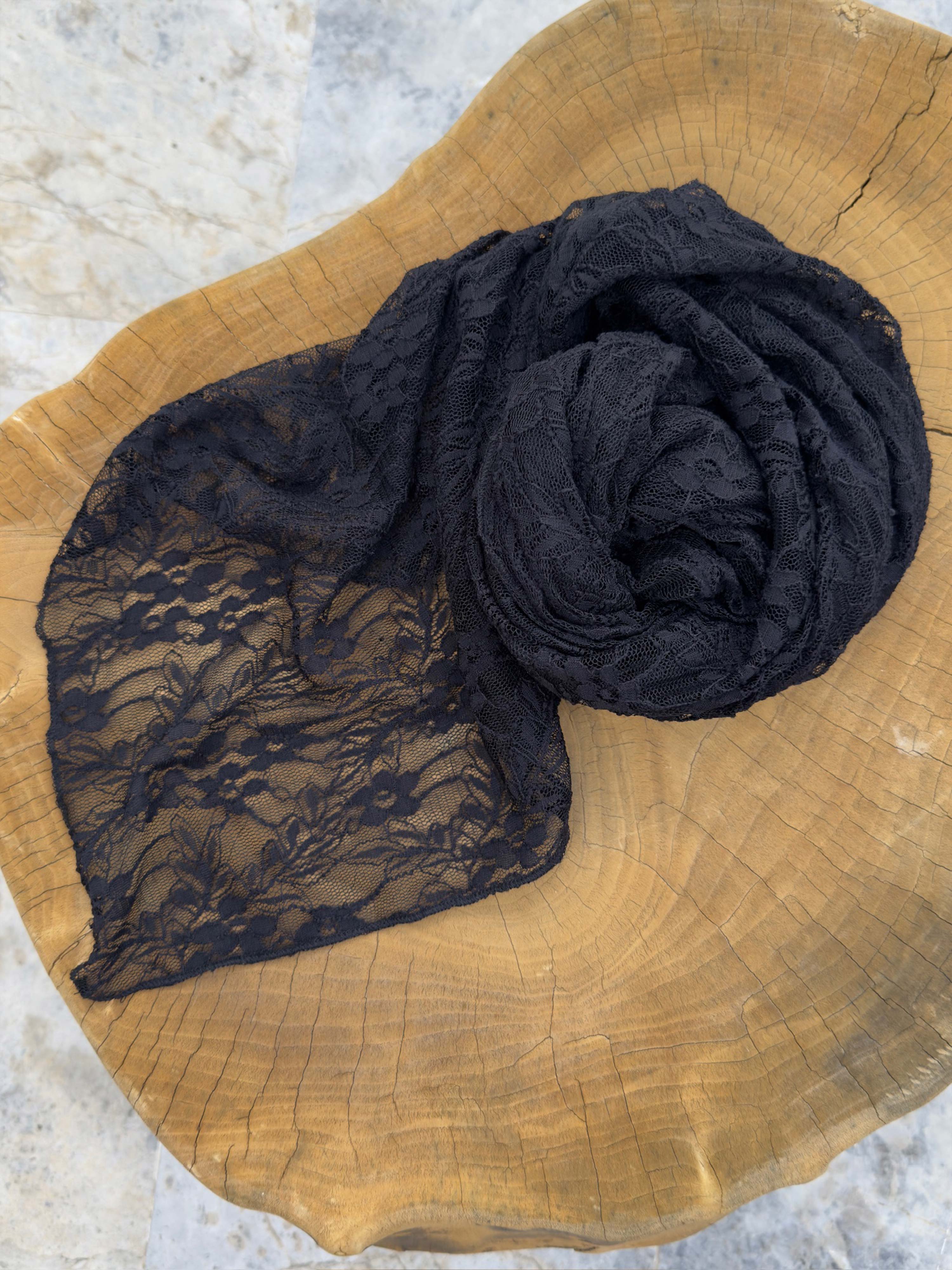 Spitzen Lace Tuch - Schwarz