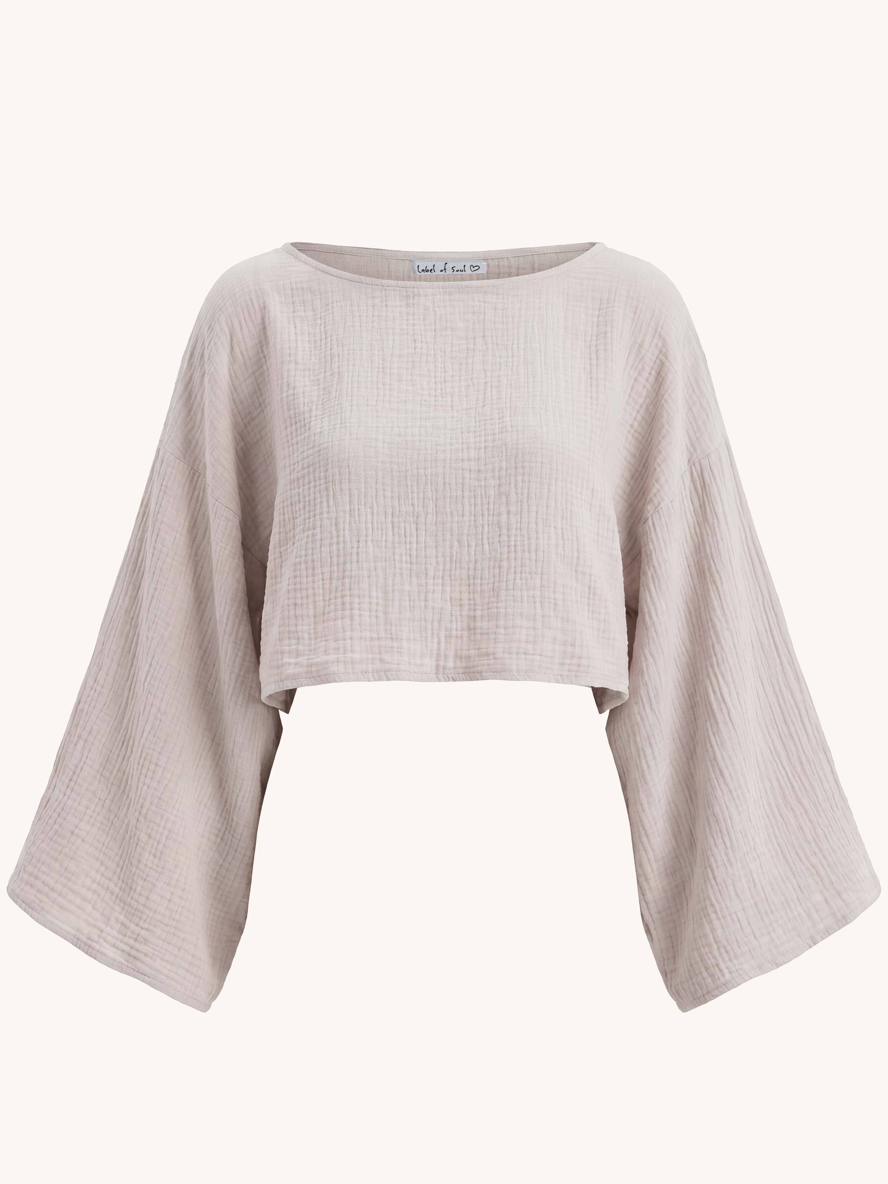 Musselin Cropped Bluse - ARTA - PETITE - Beige