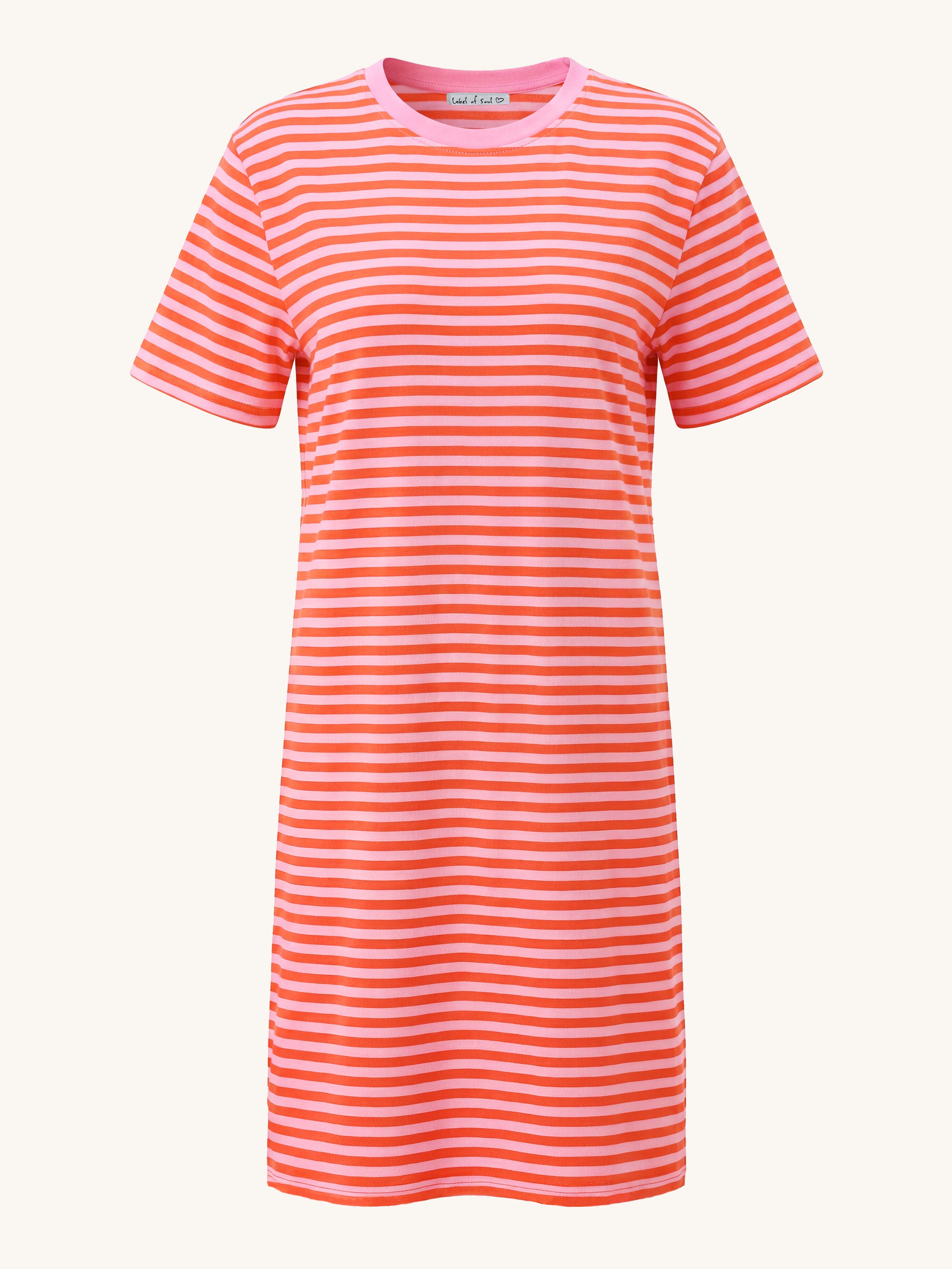 Kurzarm Kleid mit Seitentaschen - CURVY - Stripes Lollipop