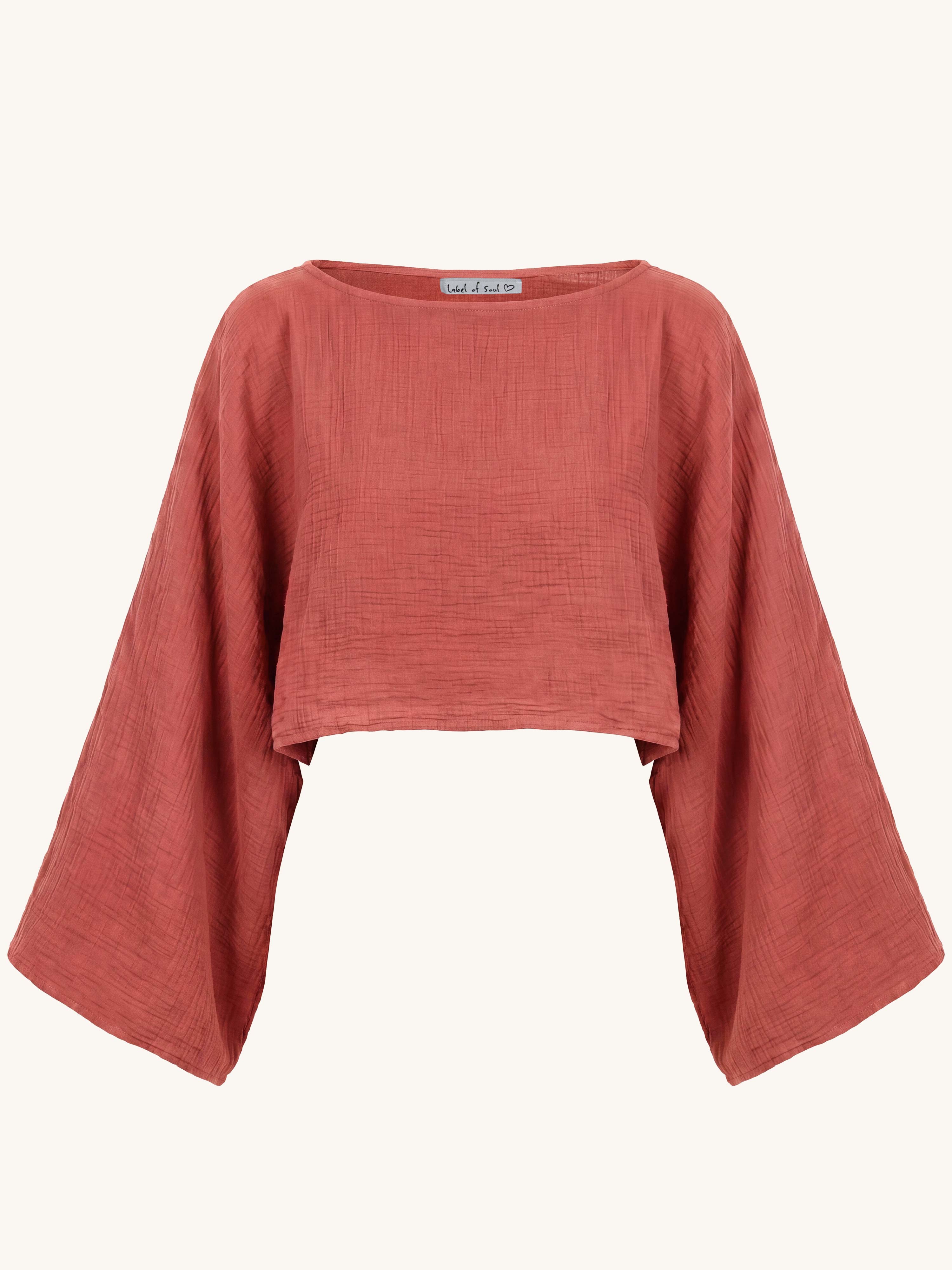 Musselin Cropped Bluse - ARTA - PETITE - Rosewood
