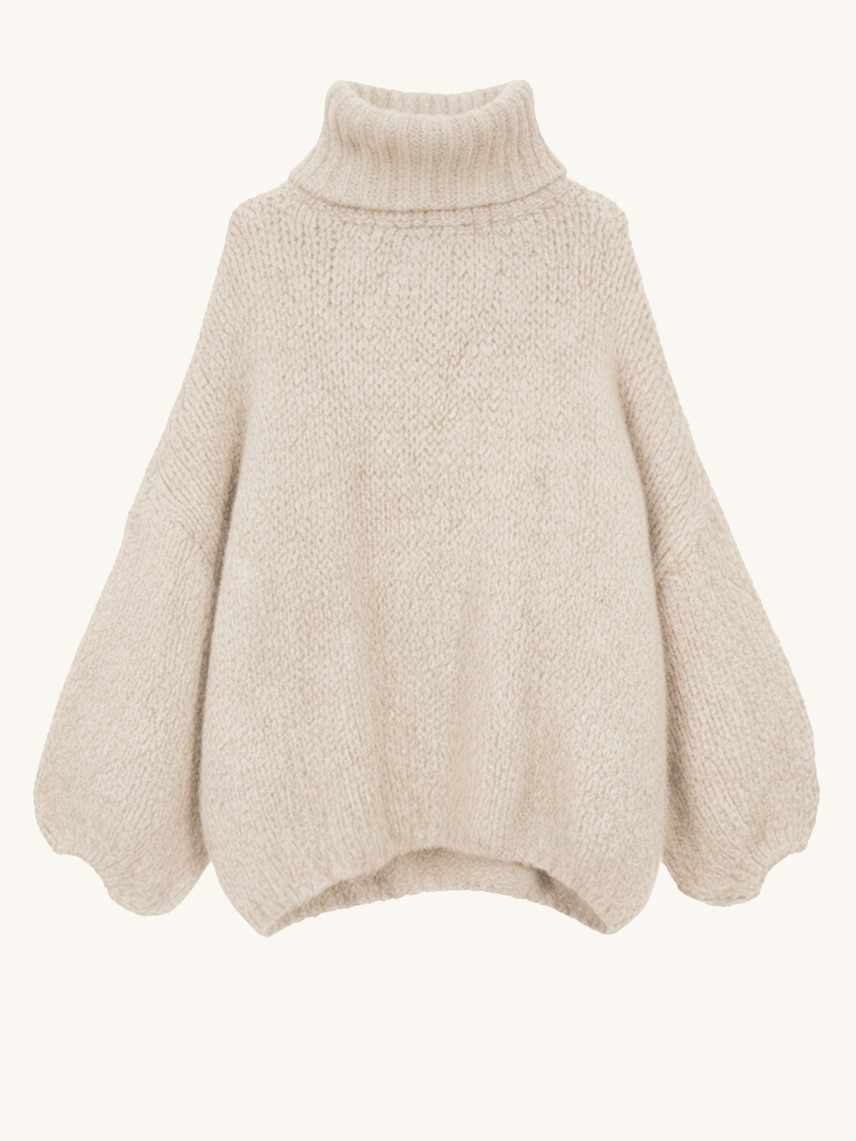 Oversize Pullover mit Schalkragen - FLAUSCHI - Creme