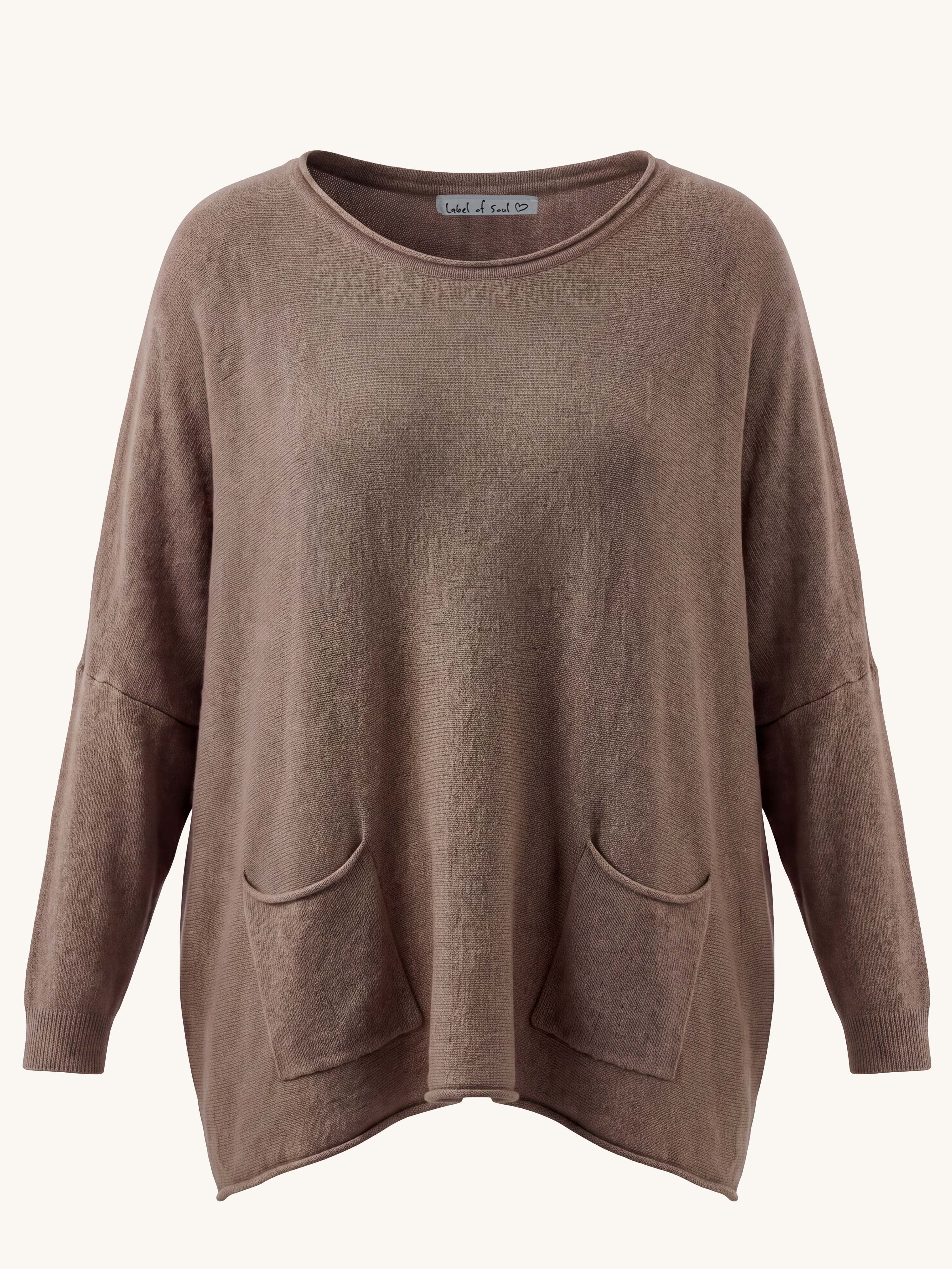 Oversize Viskose Pullover mit Taschen - Fango