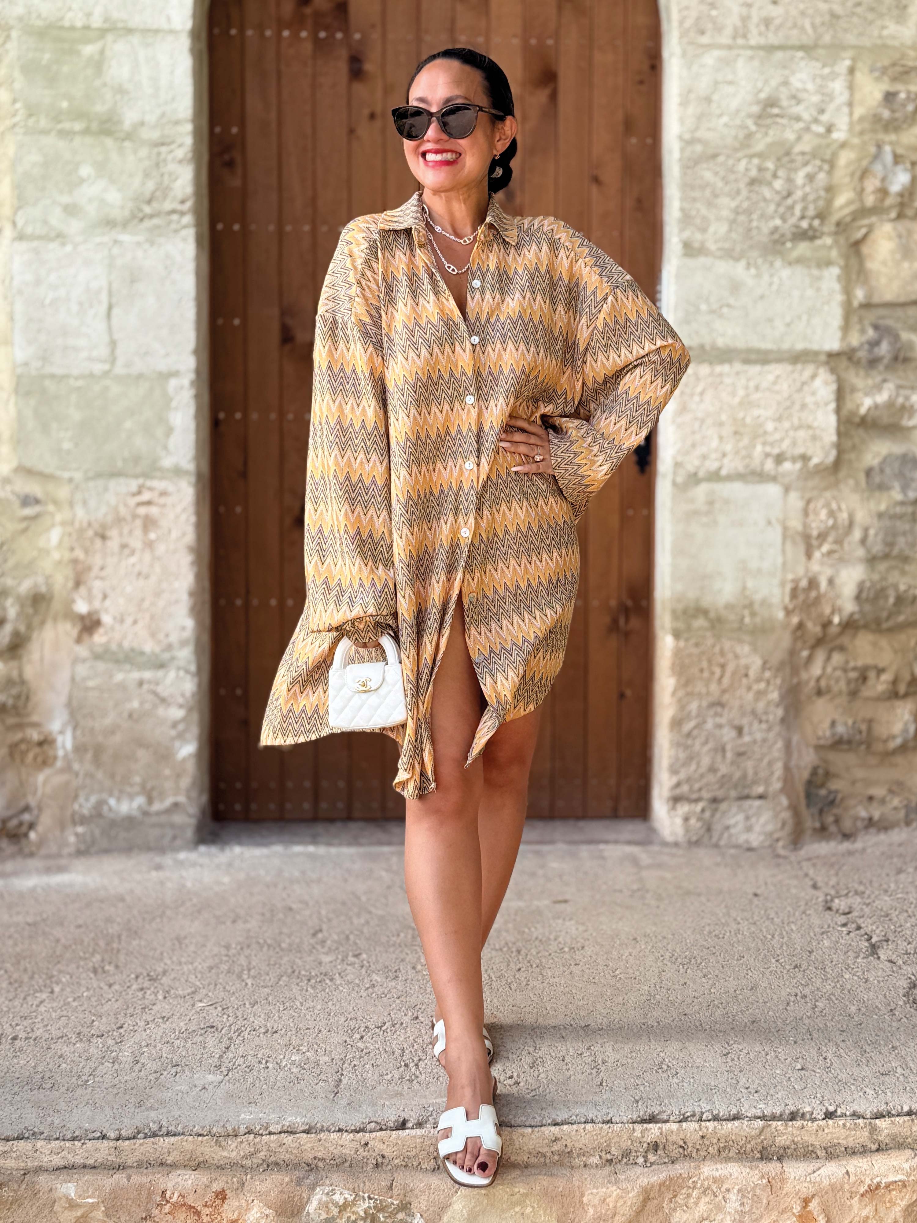 Long Oversize Bluse - IBIZA BREEZE - Honey