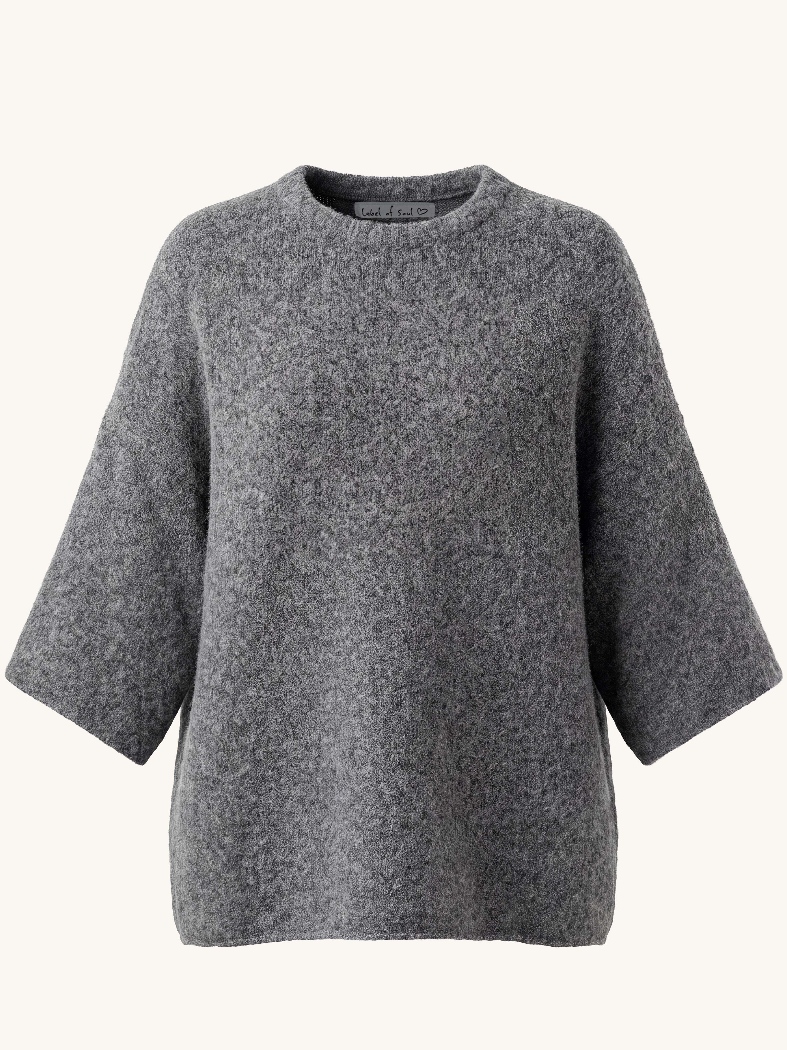 Soft Alpaka Kurzarm Shirt - Grau