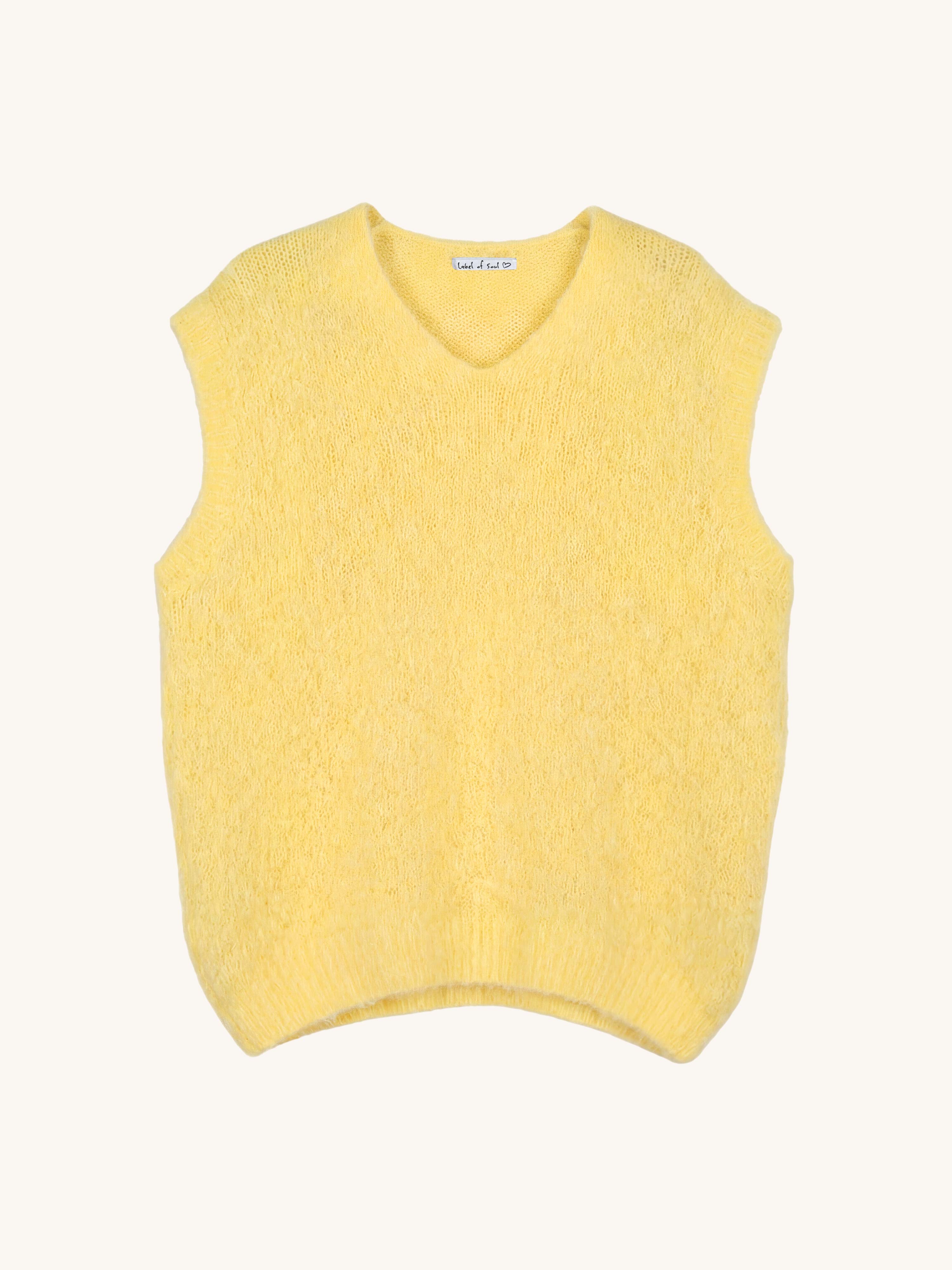 Oversize Pullunder mit Alpakawollanteil - Gelb