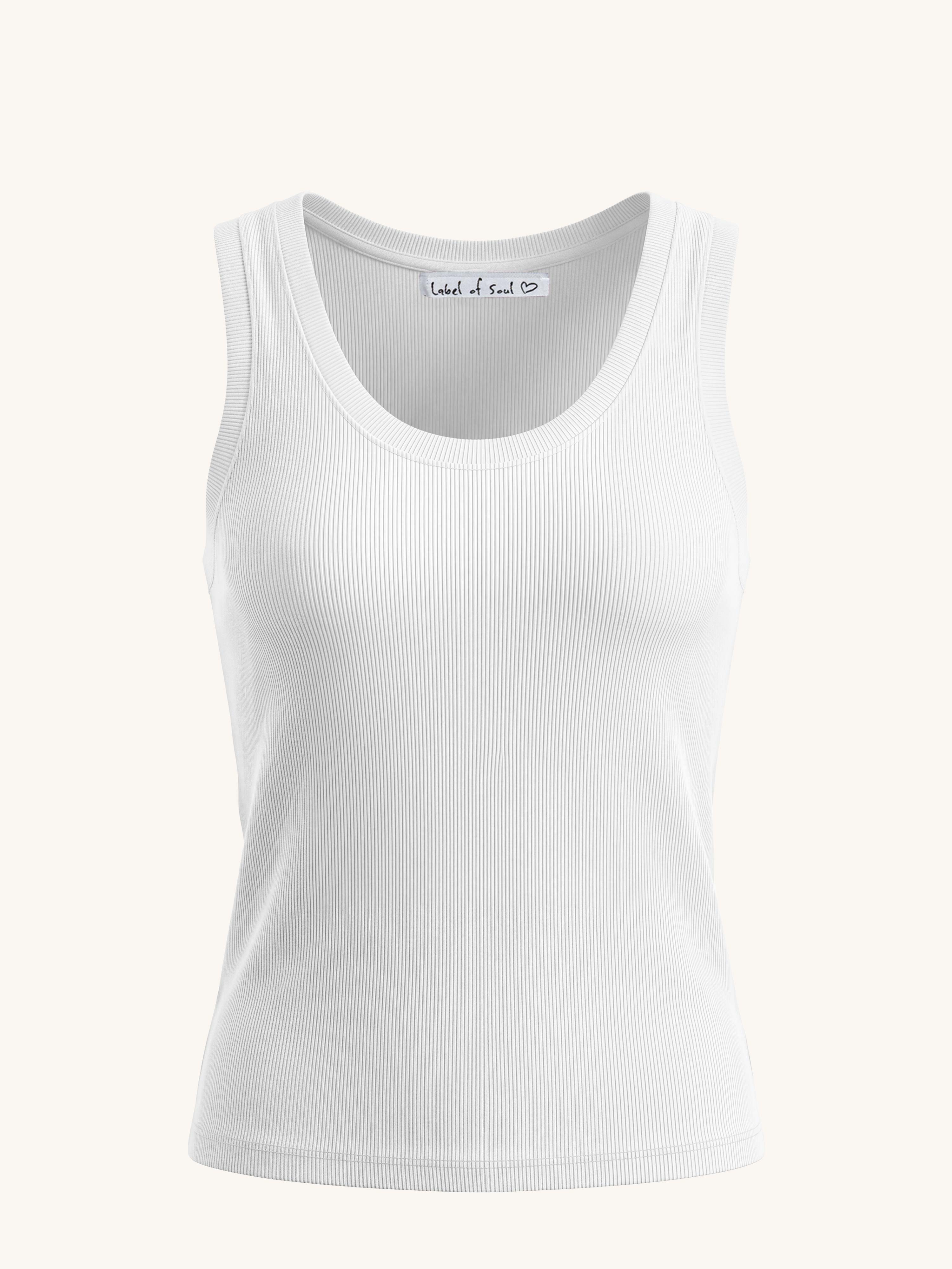 Basic Top mit weitem Ausschnitt - CURVY - Weiss