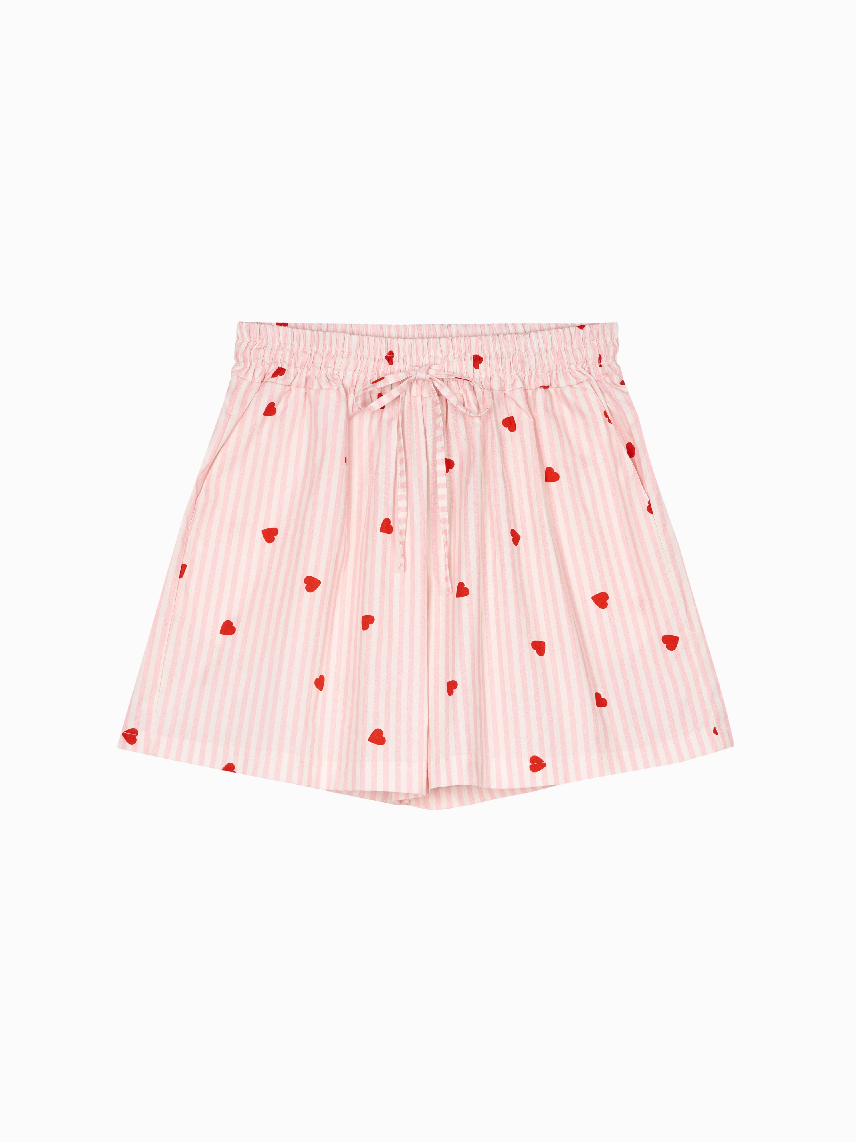 Gestreifte Cotton Shorts - AMORE - Rosa