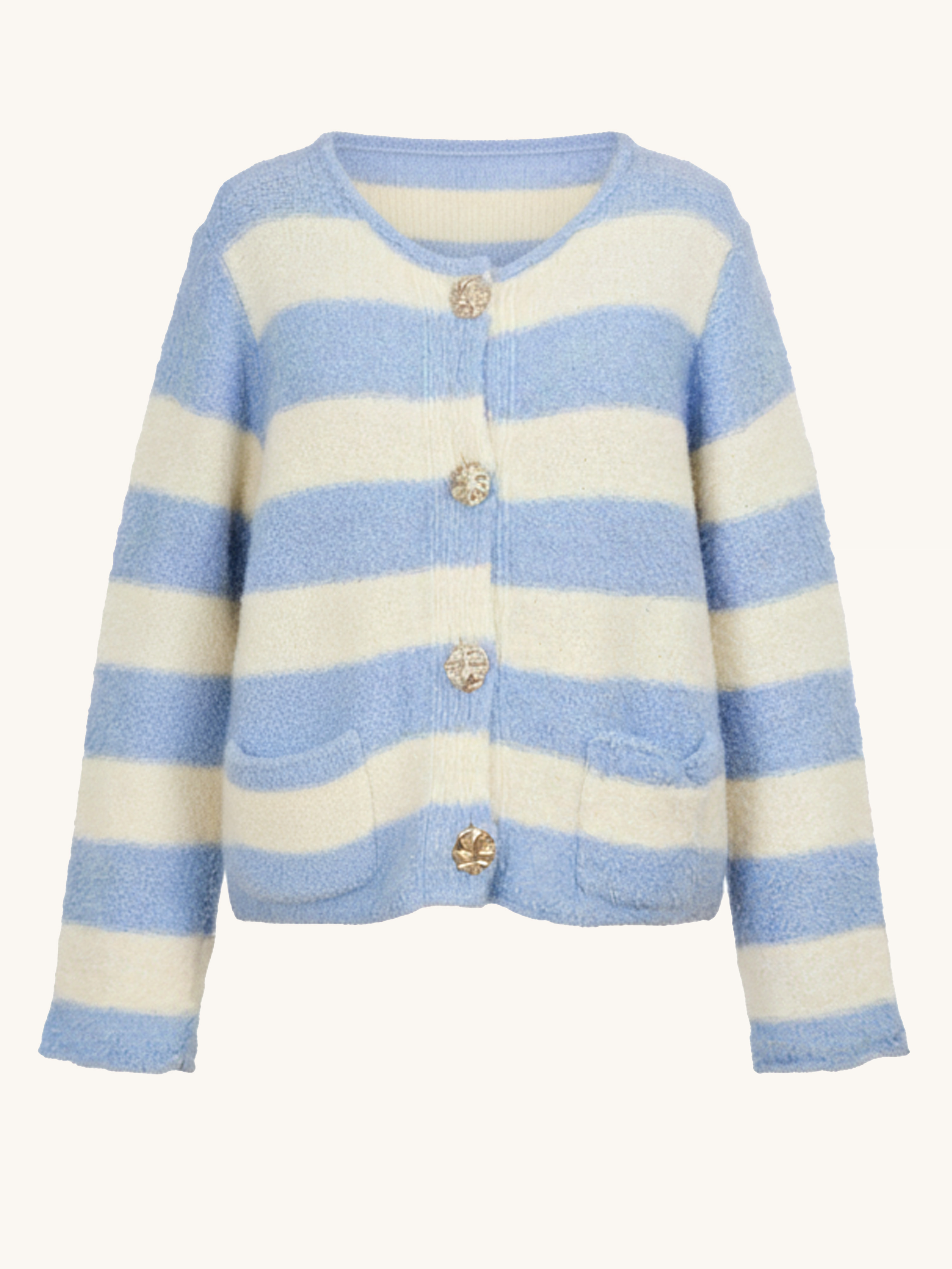 Cardigan mit Streifen & Rundhalsausschnitt - BUTTONI - Blau/Creme Cardigan mit Streifen & Rundhalsausschnitt - BUTTONI - Blau/Creme