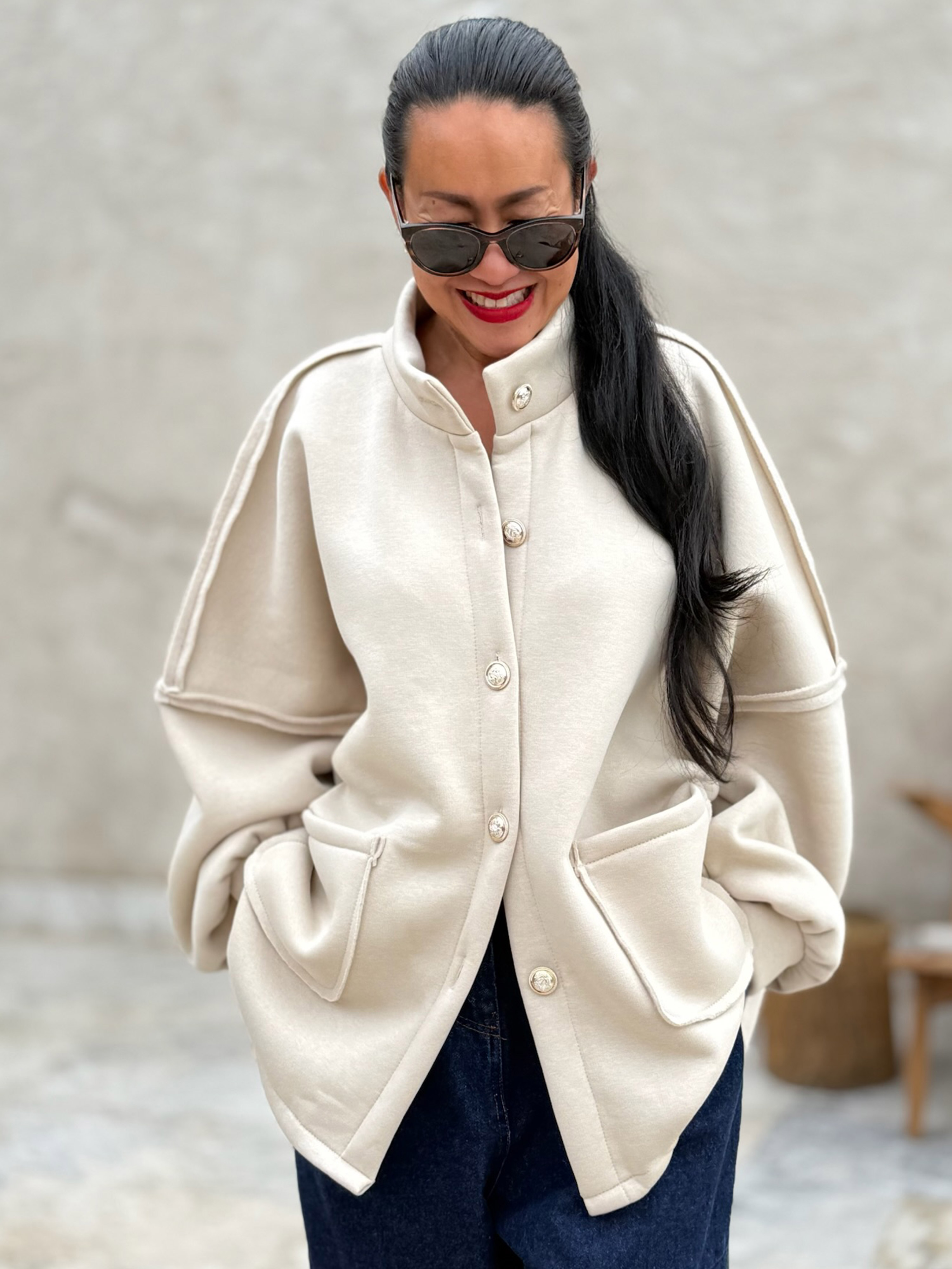 Oversize SOFT Cardigan Jacke - Oatmeal Oversize SOFT Cardigan Jacke - Oatmeal