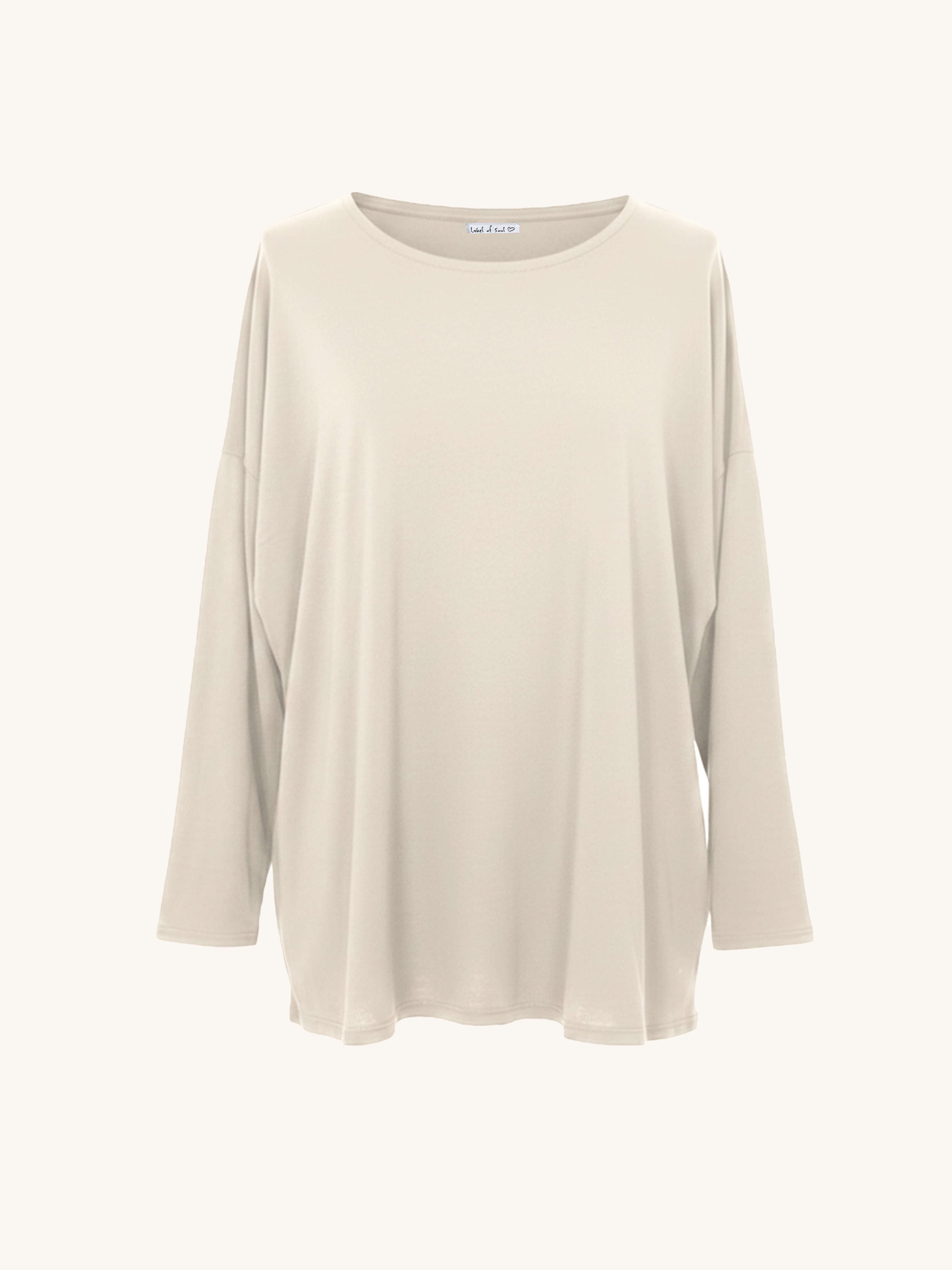 Basic Langarmshirt - Beige