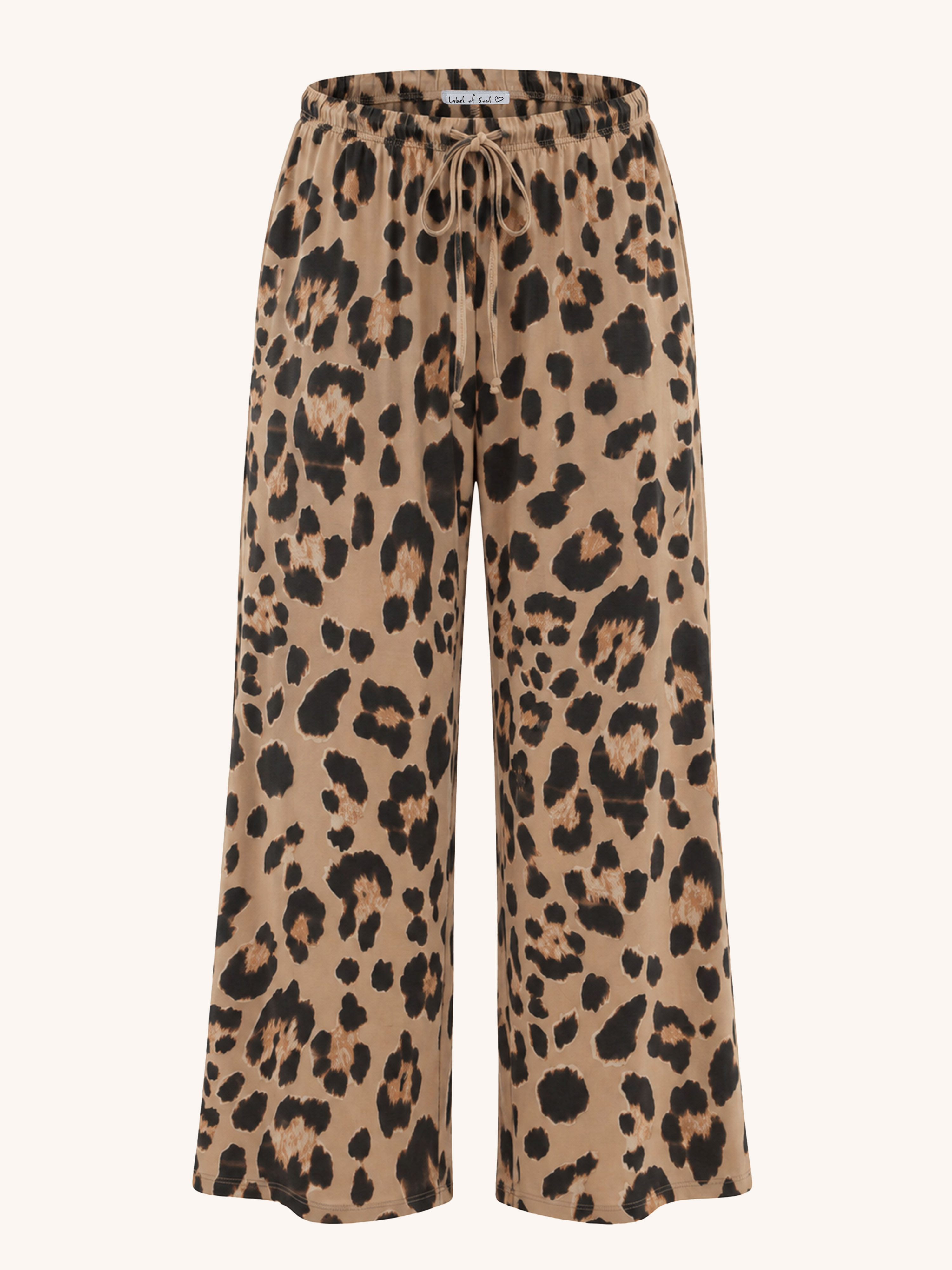 Basic Oversize Loungewear Palazzo Hose - LEO Camel