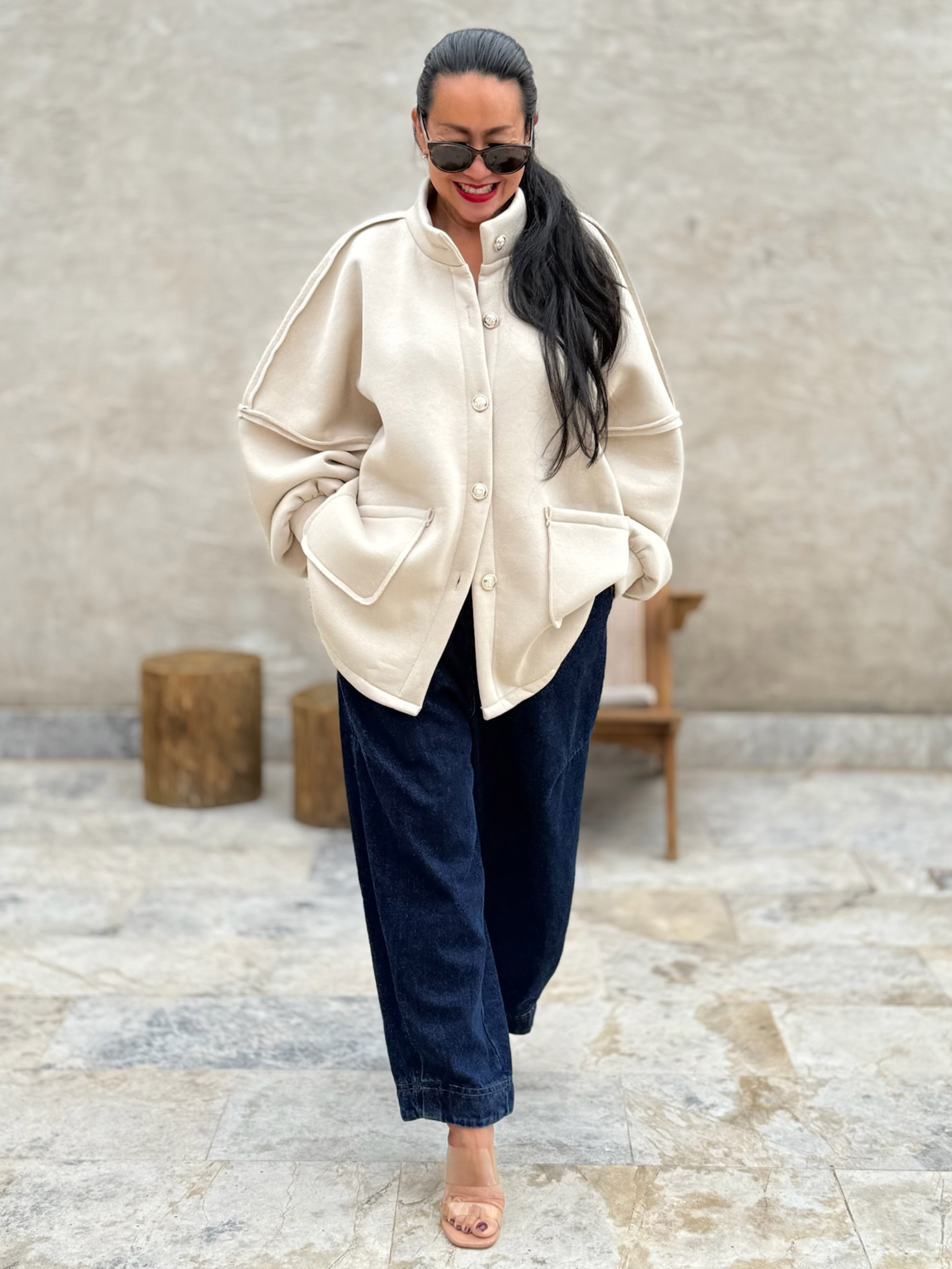 Oversize SOFT Cardigan Jacke - Oatmeal Oversize SOFT Cardigan Jacke - Oatmeal