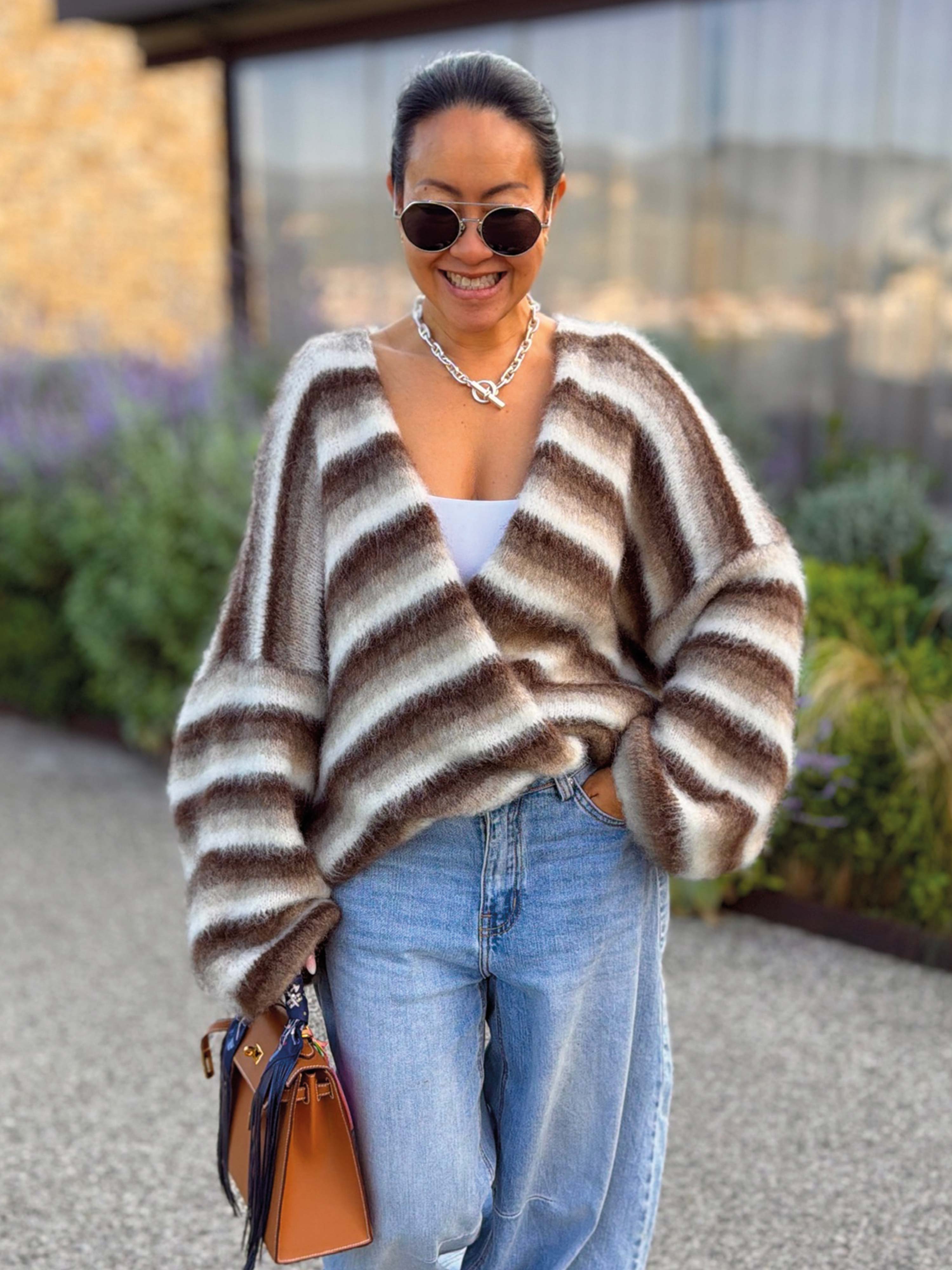 Oversize Cardigan - FLUFFY - Schoko Mix