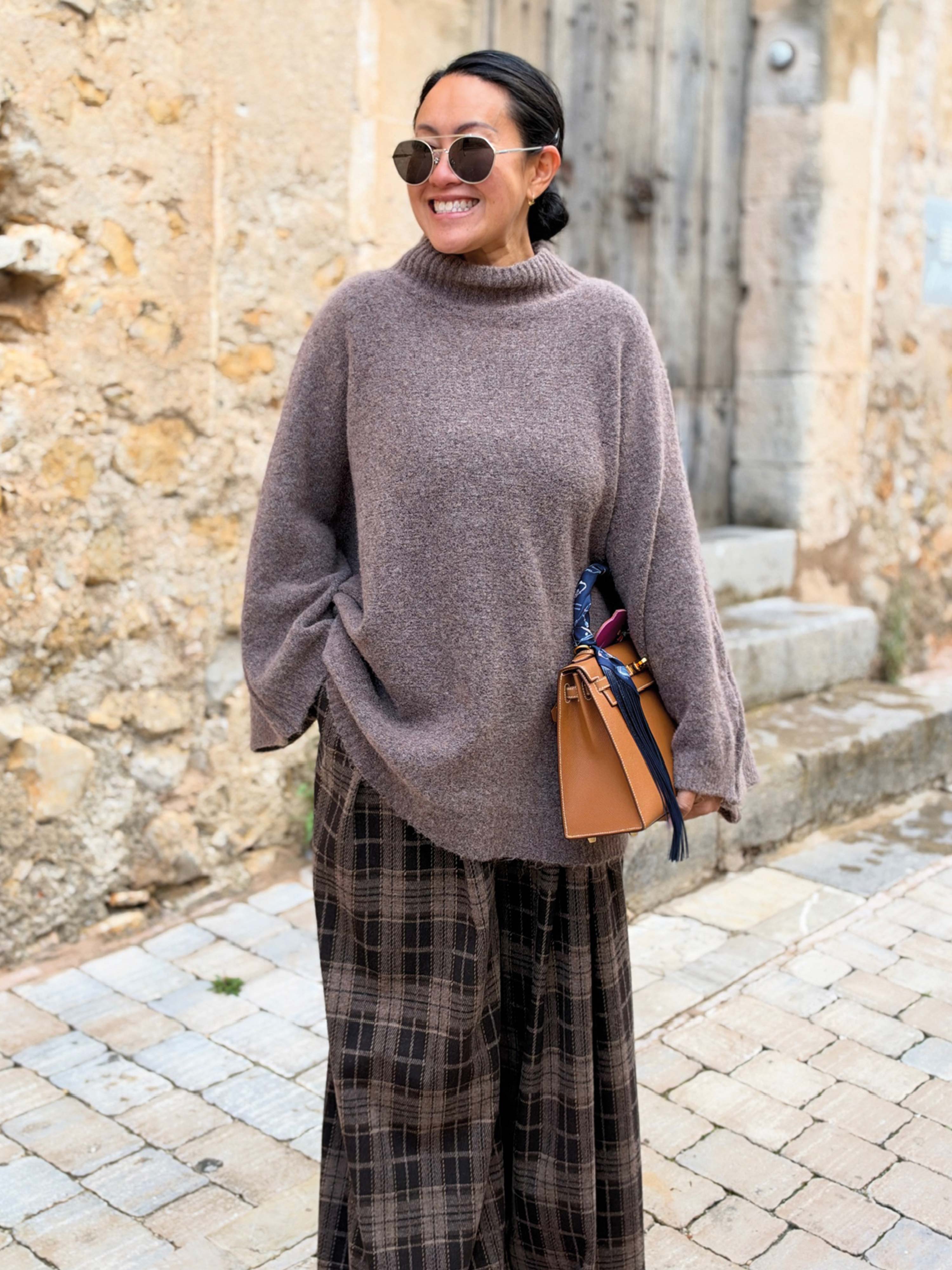 Soft Alpaka Oversize Strickpullover mit Stehkragen - Fango