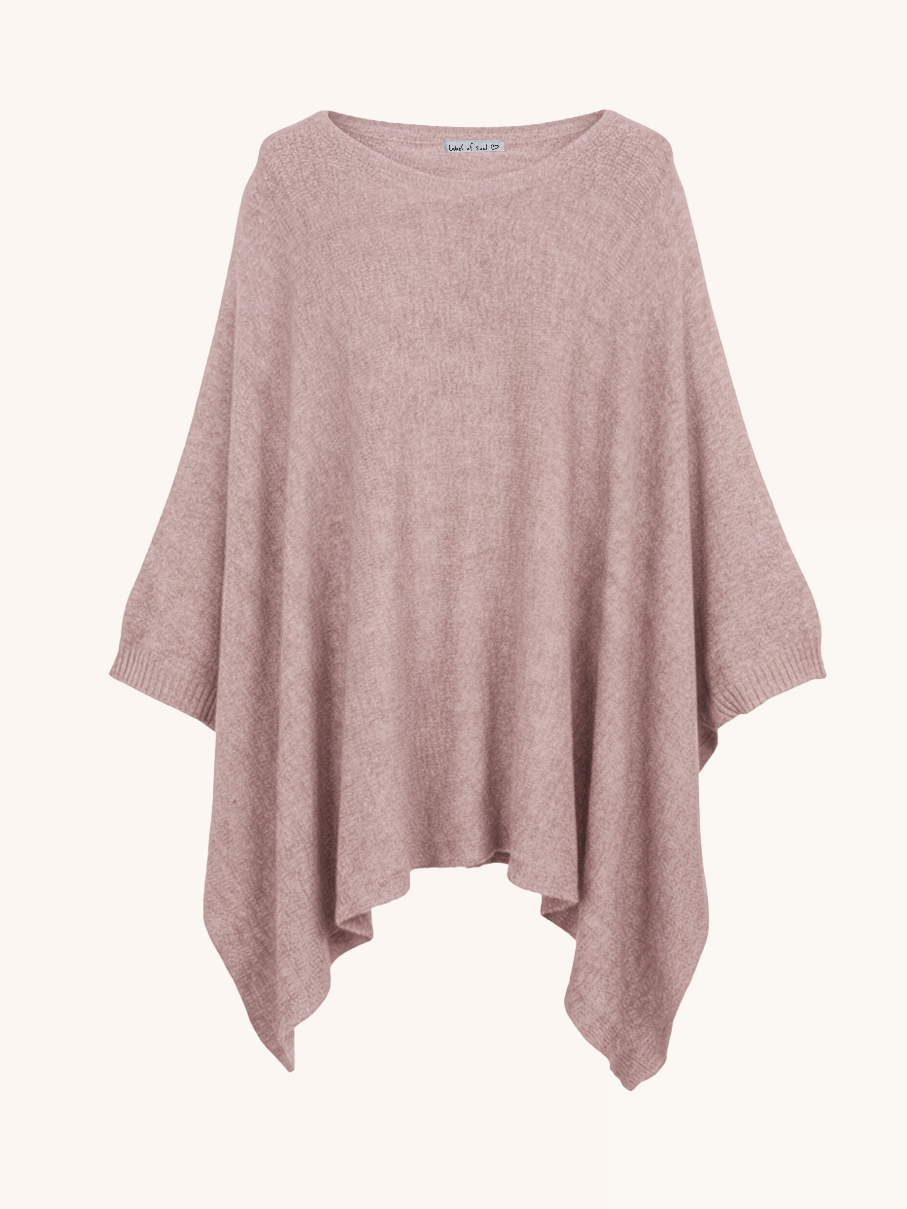 Oversize Viskose Kurzarm Poncho - Blush Oversize Viskose Kurzarm Poncho - Blush