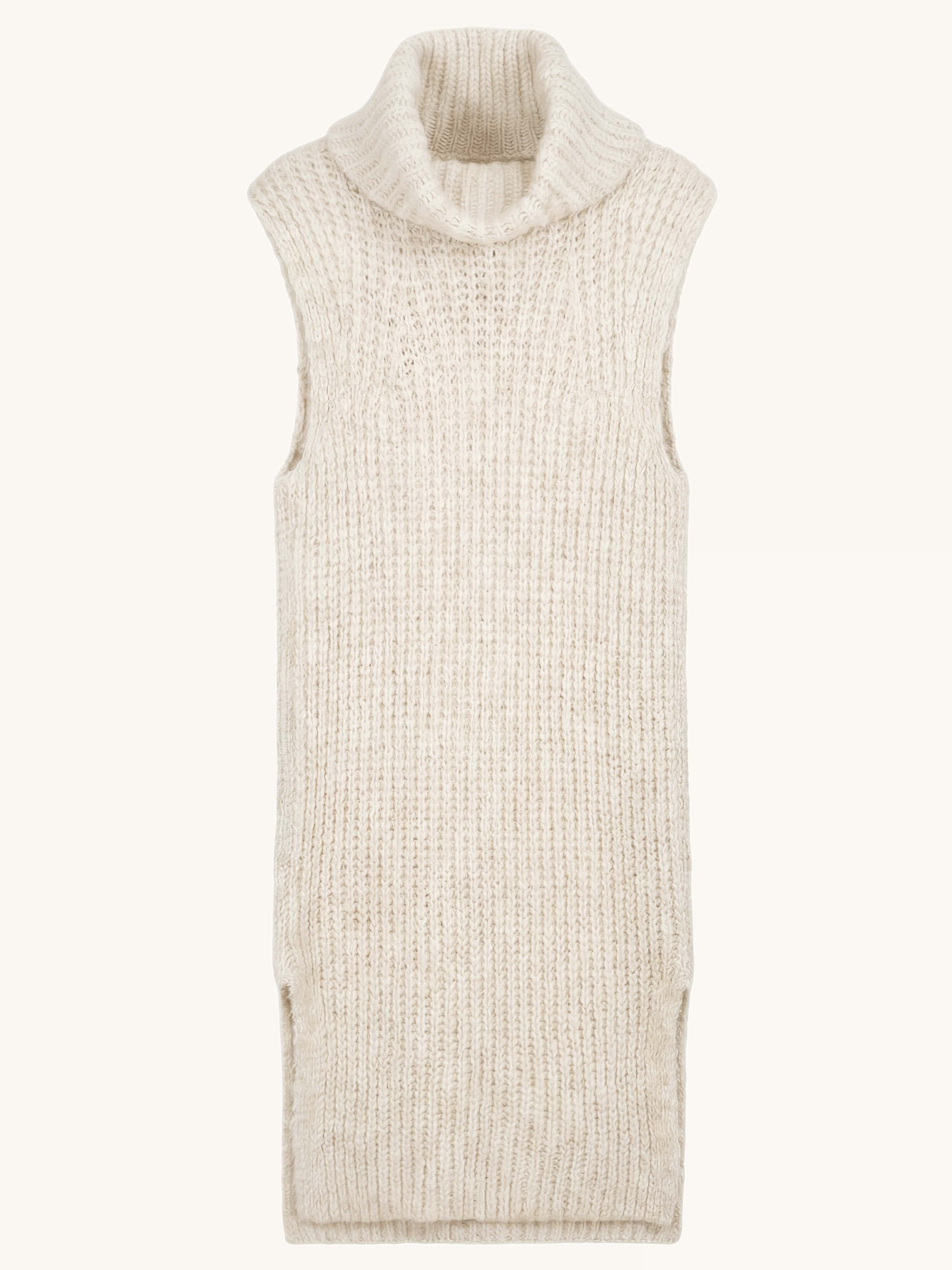 Pullunder Strickkleid mit Rollkragen - FLAUSCHI - Creme