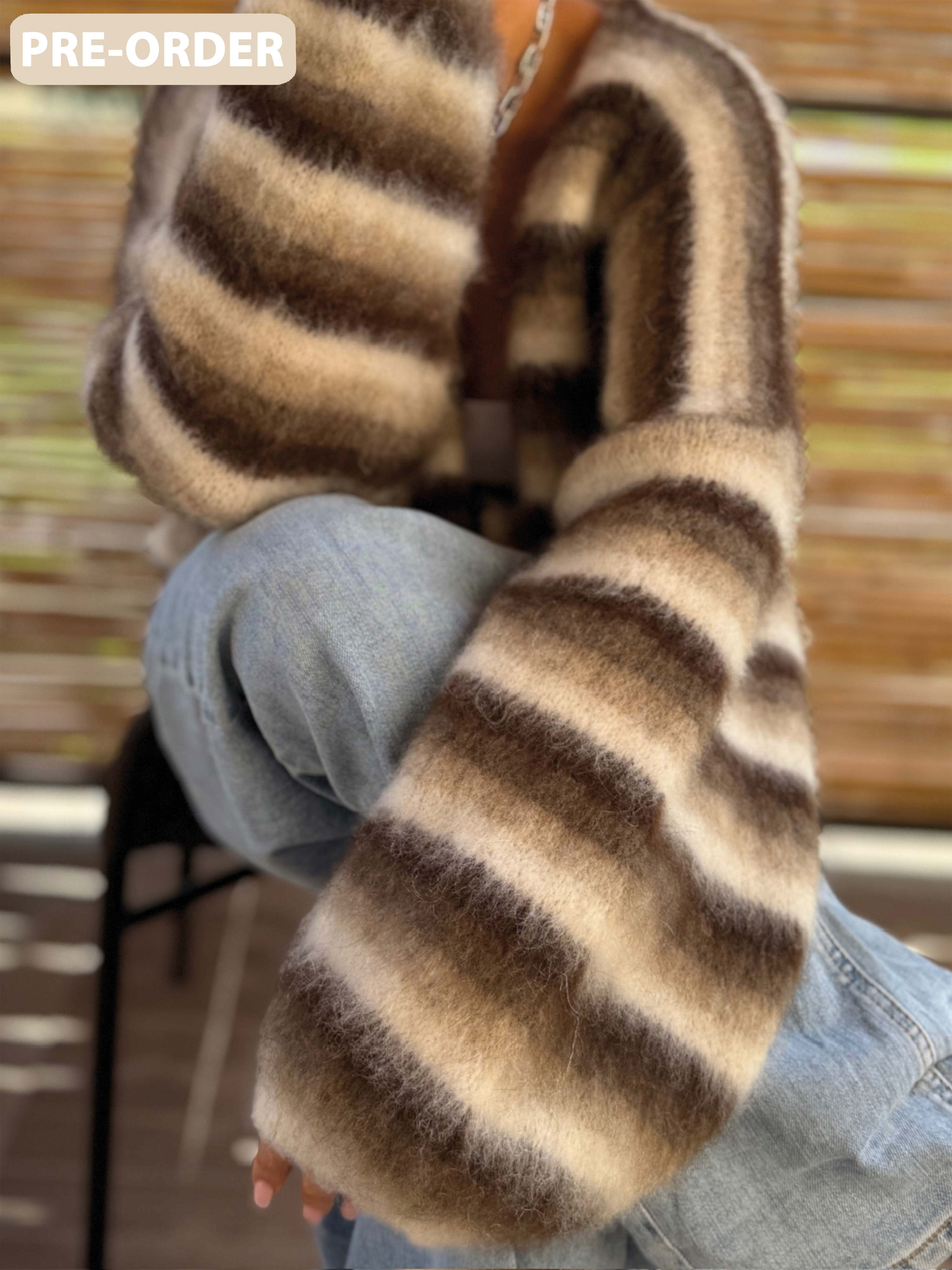 PRE-ORDER: Oversize Cardigan - FLUFFY - Schoko Mix