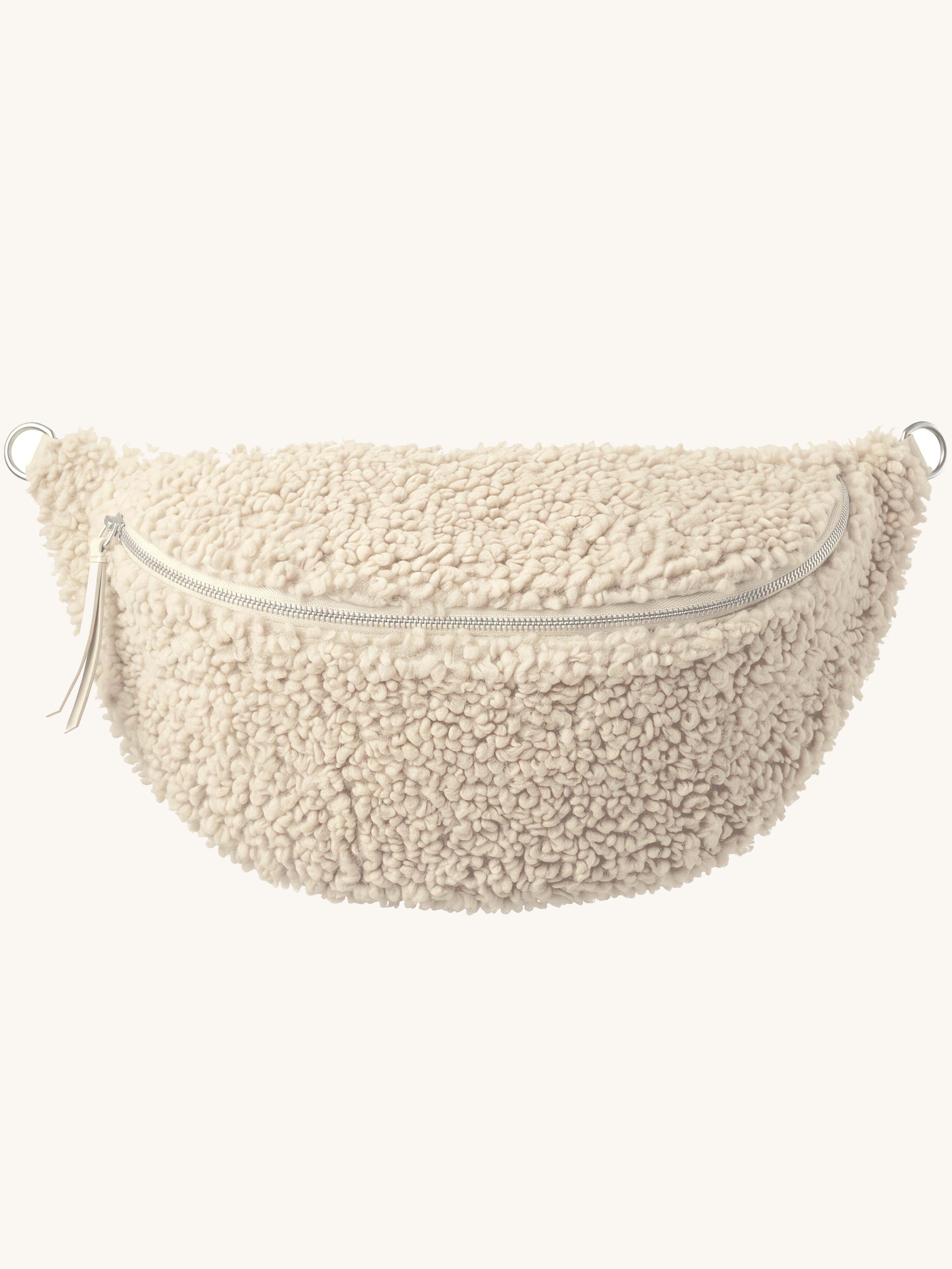 XXL Teddylook Bumbag - Vanille/Silber