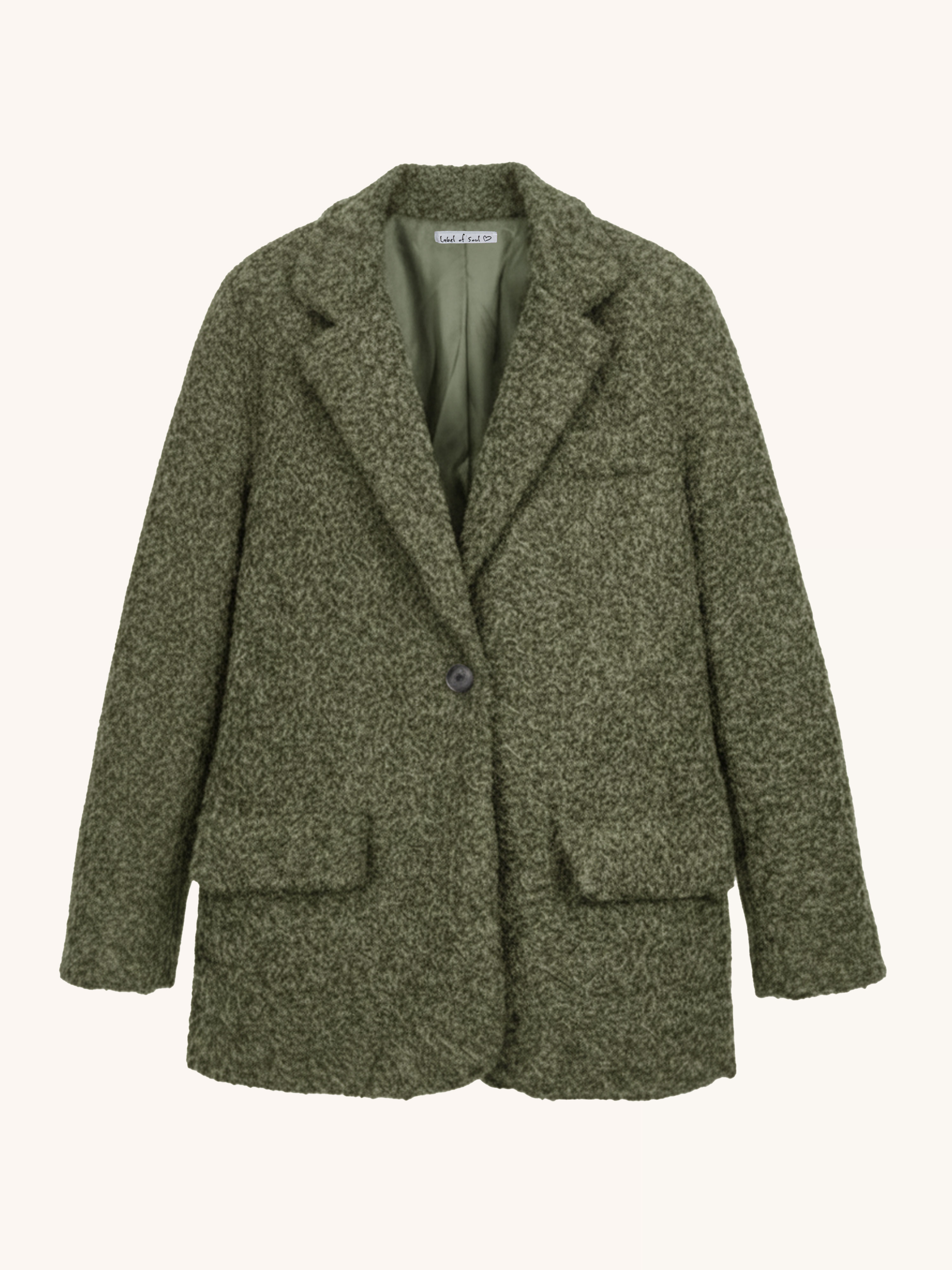 Oversize Bouclé Blazer HENRY - Olive