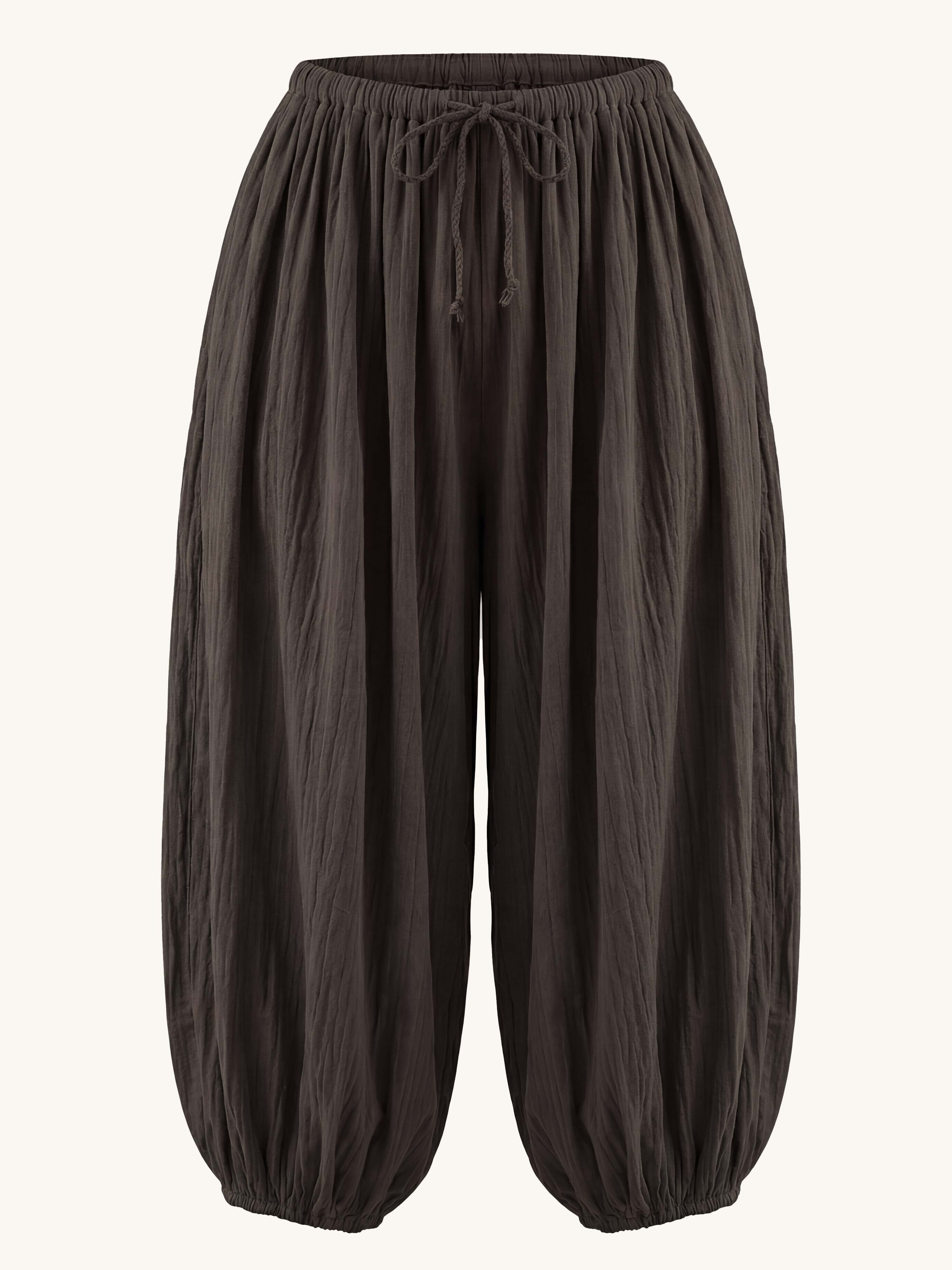 Leichte Palazzo Oversize Hose - BoHo - Schoko