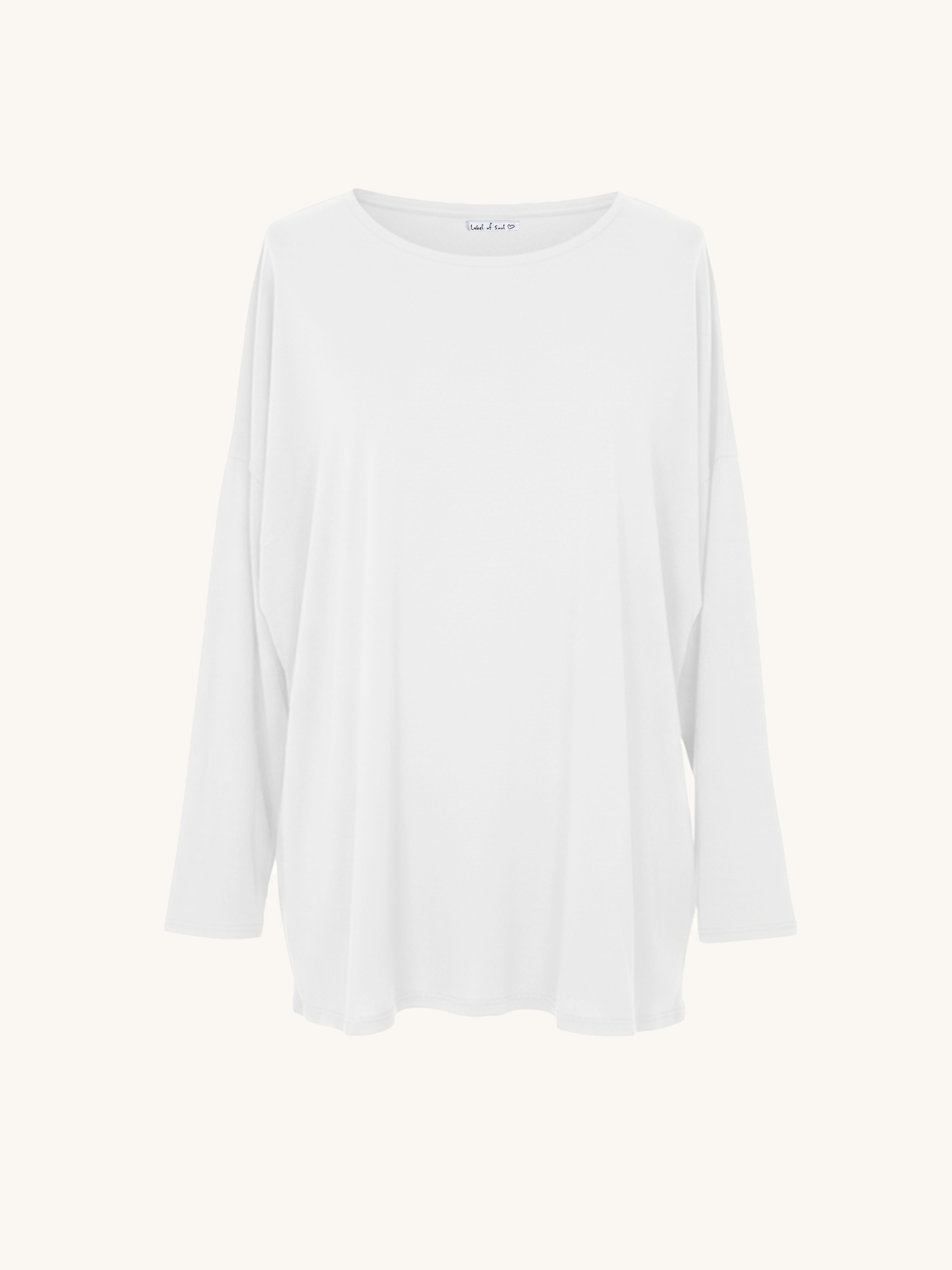 Basic Langarmshirt - Weiss