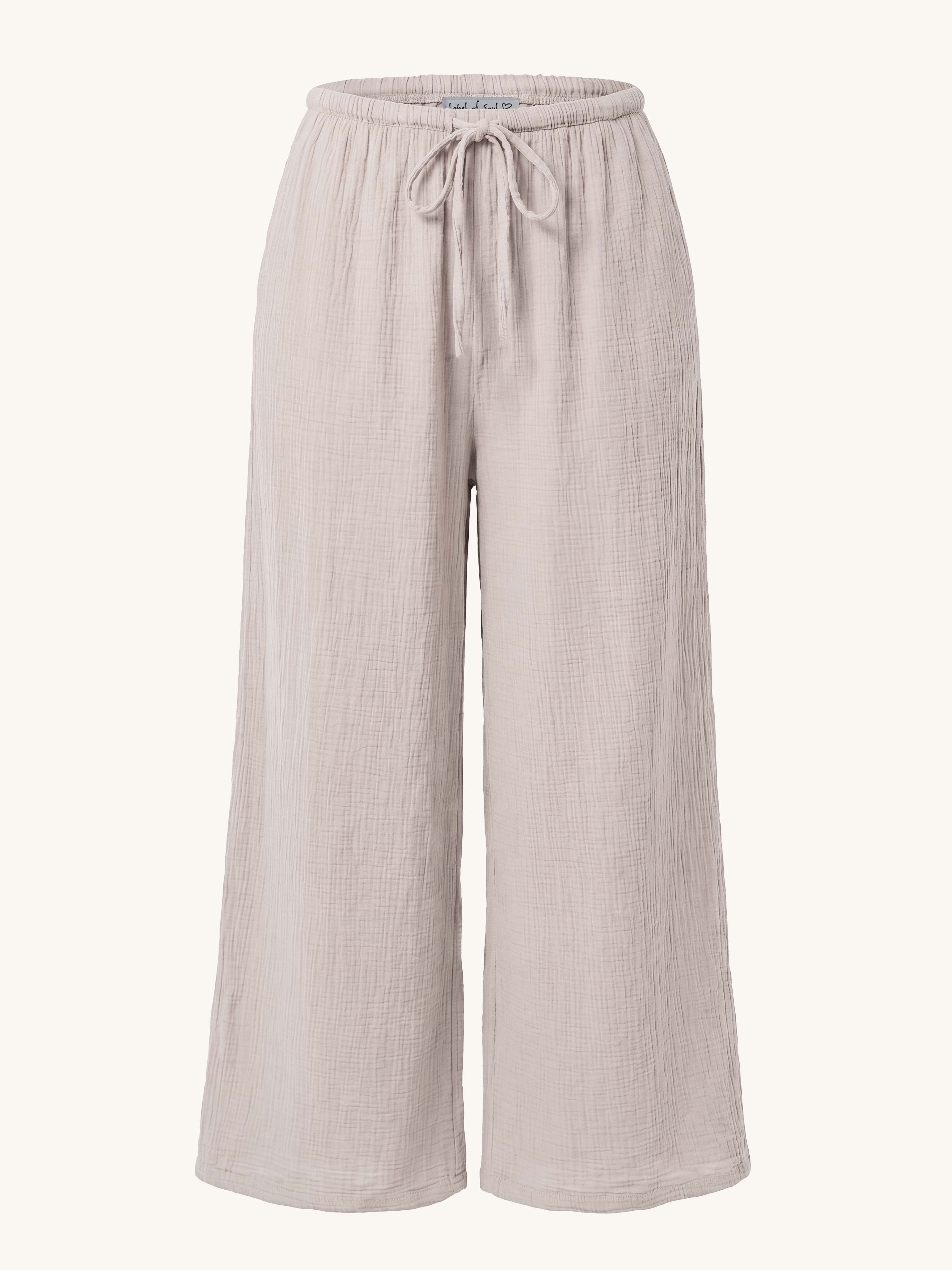 Musselin Palazzo Oversize Hose - NAMASTE - Beige