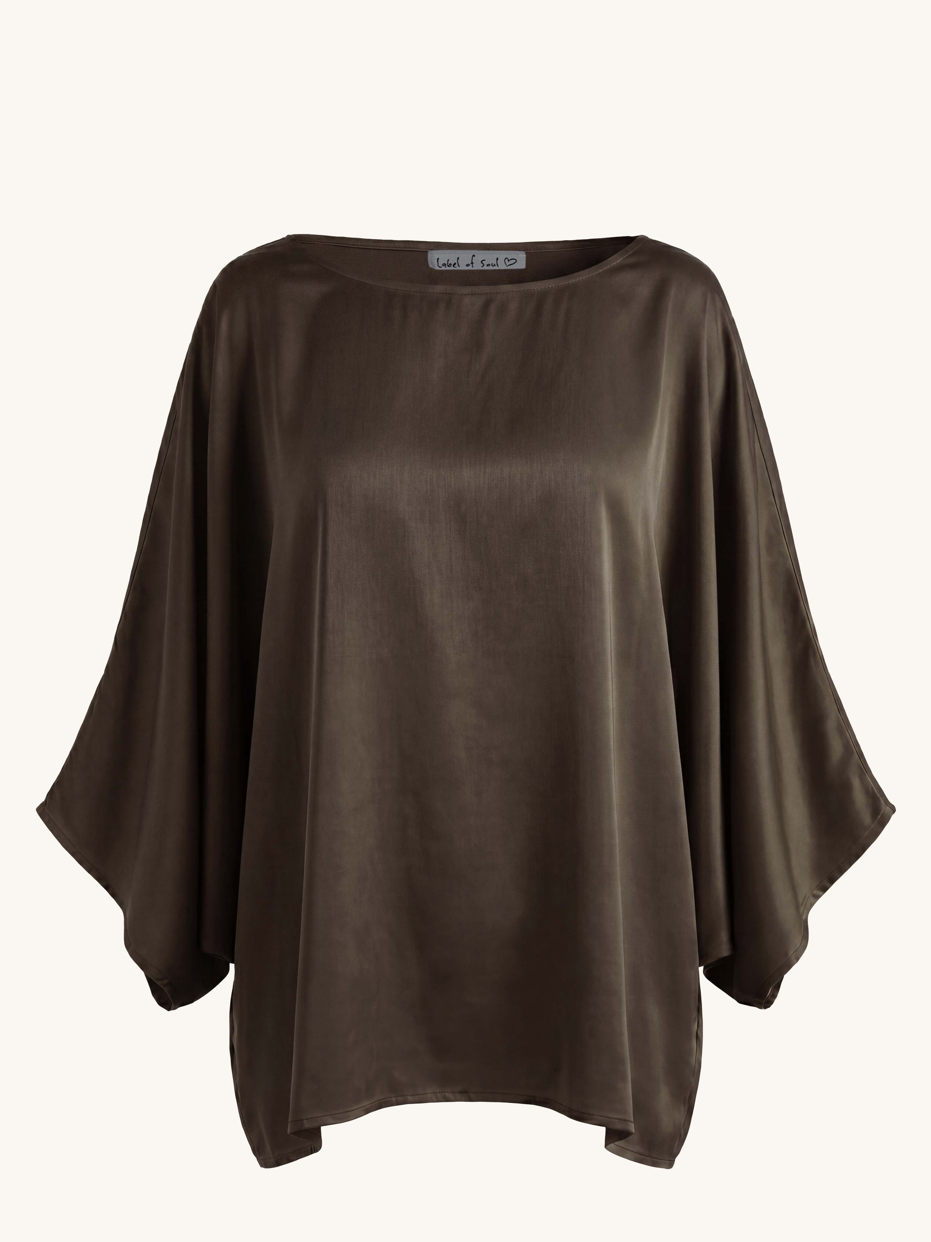 Oversize Viskose Poncho - ELEGANCE - Schoko