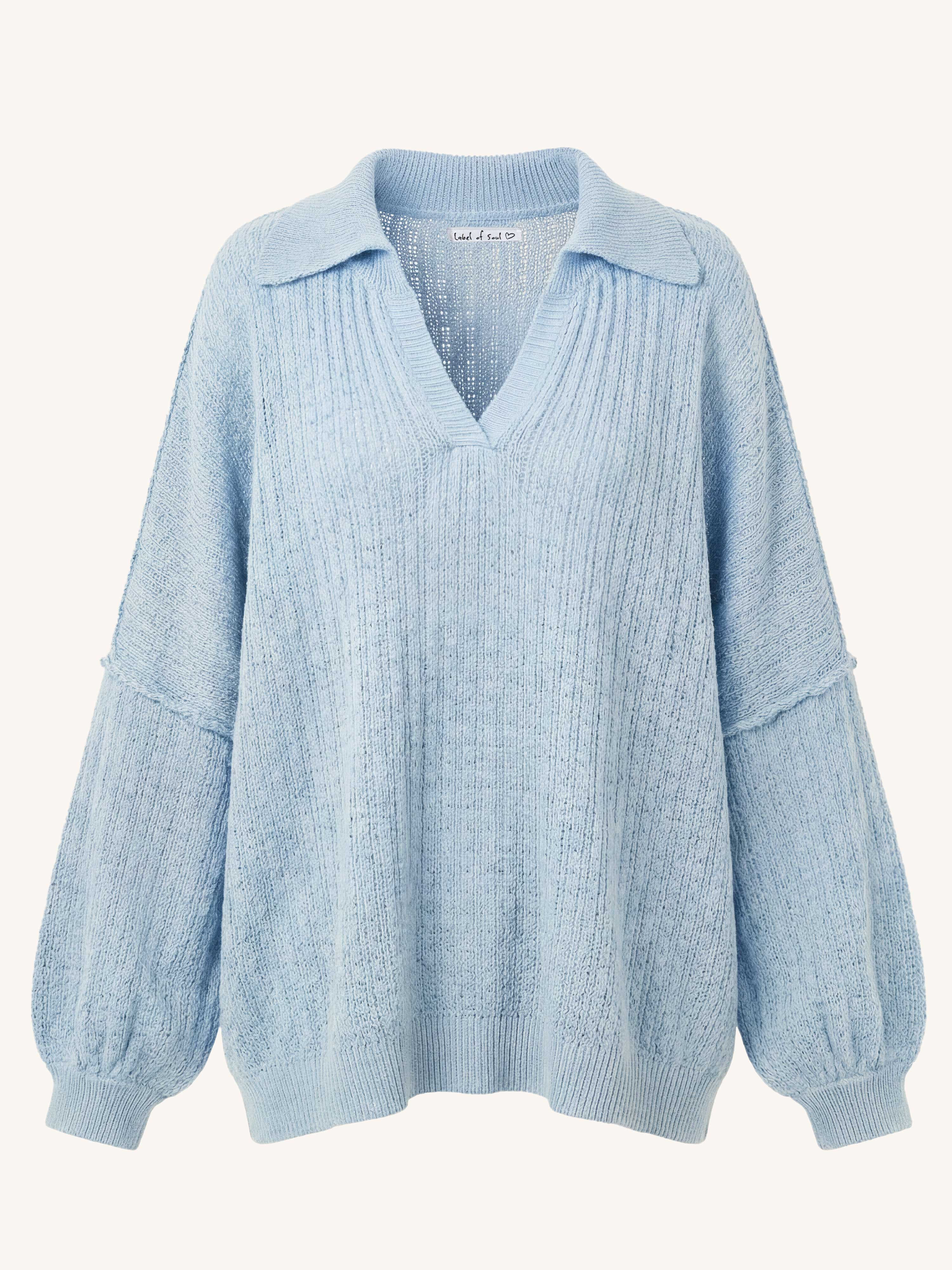 Oversize Häkelpullover MANACOR - Skyblue